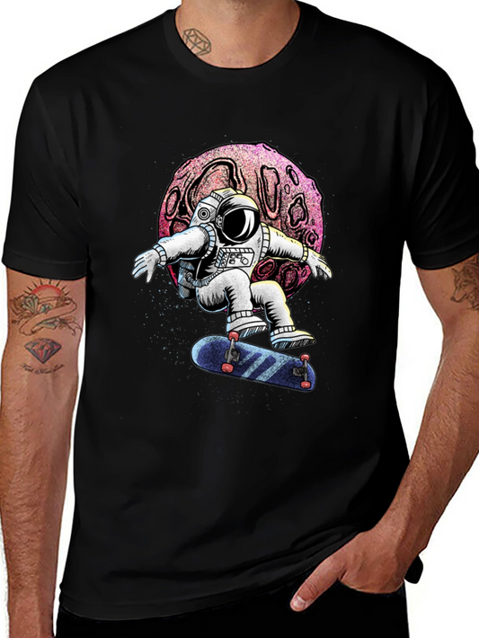 Astronaut Skateboard T-Shirt - Galaxy Design