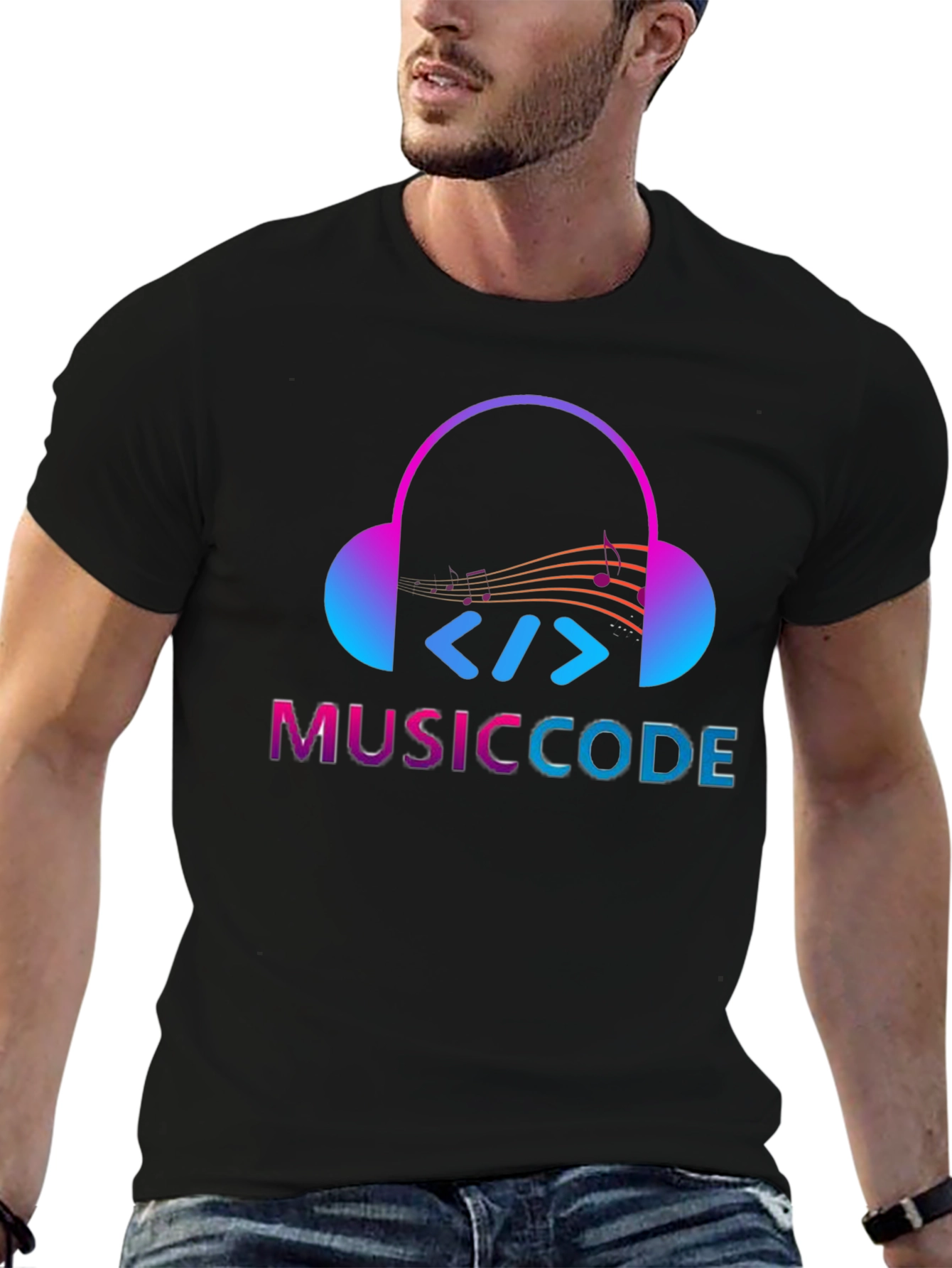 MusicCode Black T-Shirt - Programmer Musician Tee