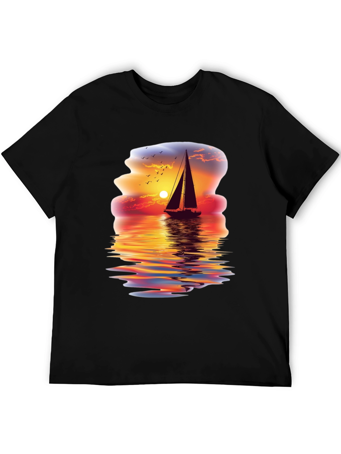 Sunset Sailboat Graphic Tee - Coastal Vibes