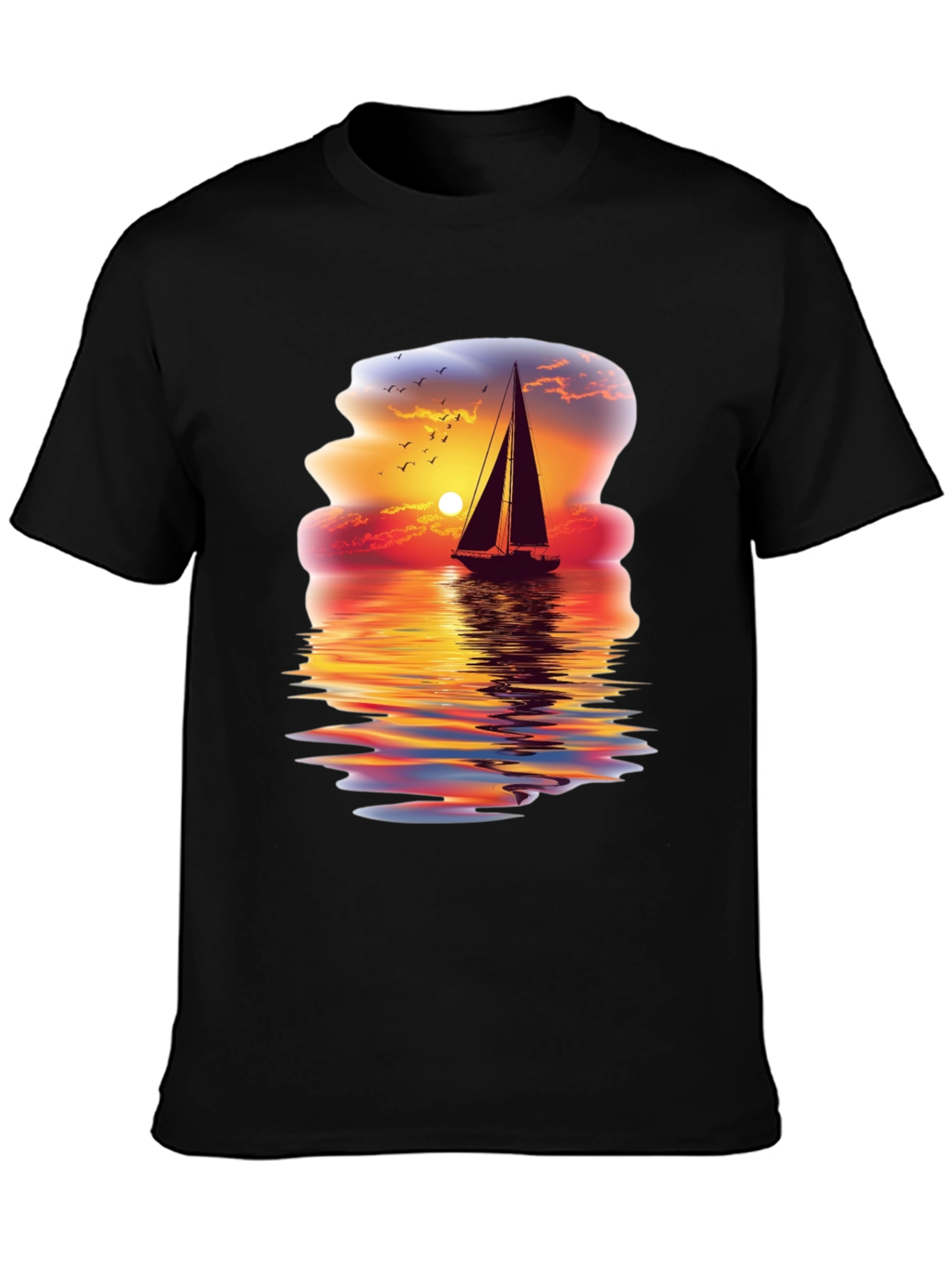 Sunset Sailboat Graphic Tee - Coastal Vibes