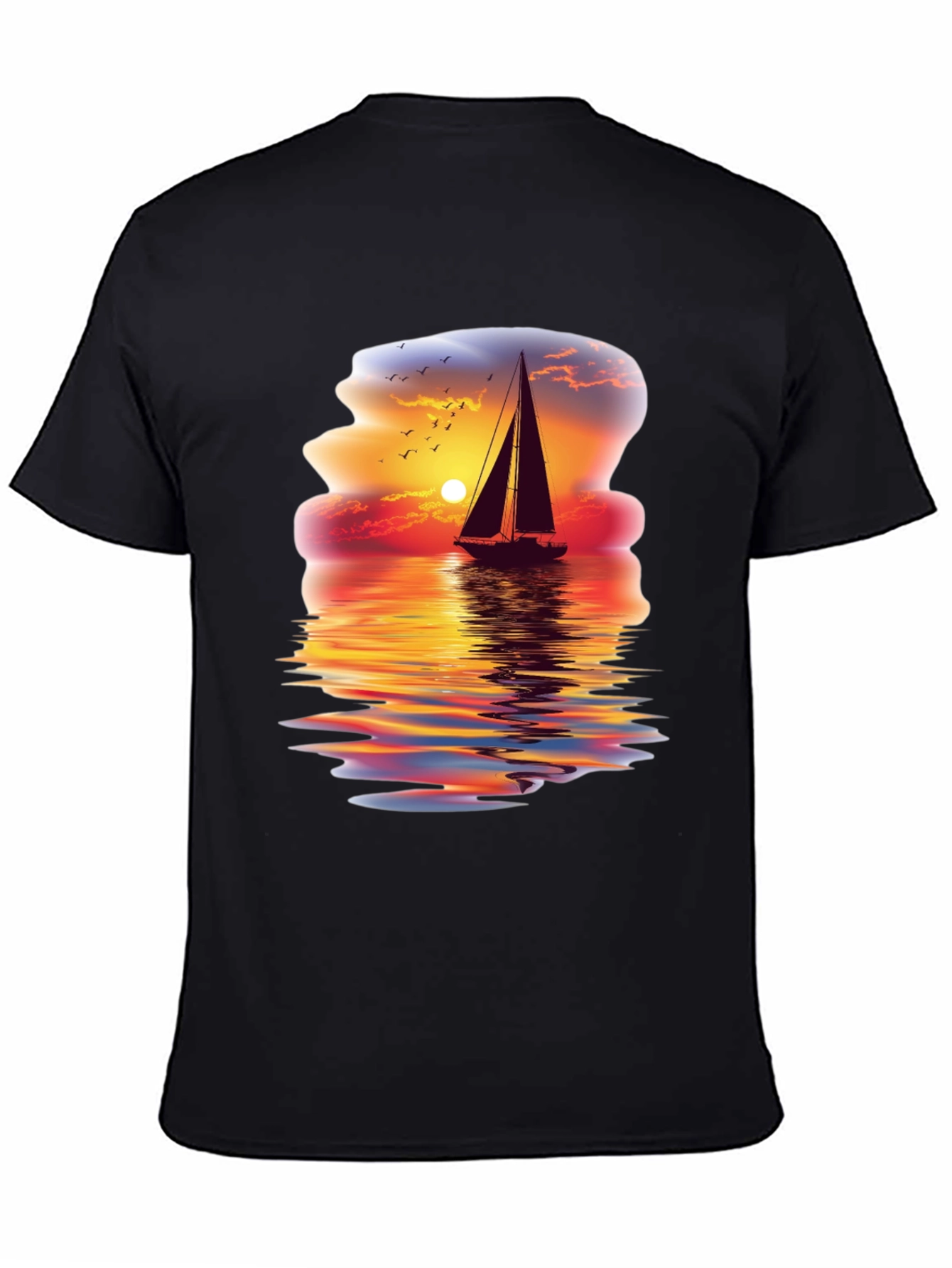 Sunset Sailboat Graphic Tee - Coastal Vibes