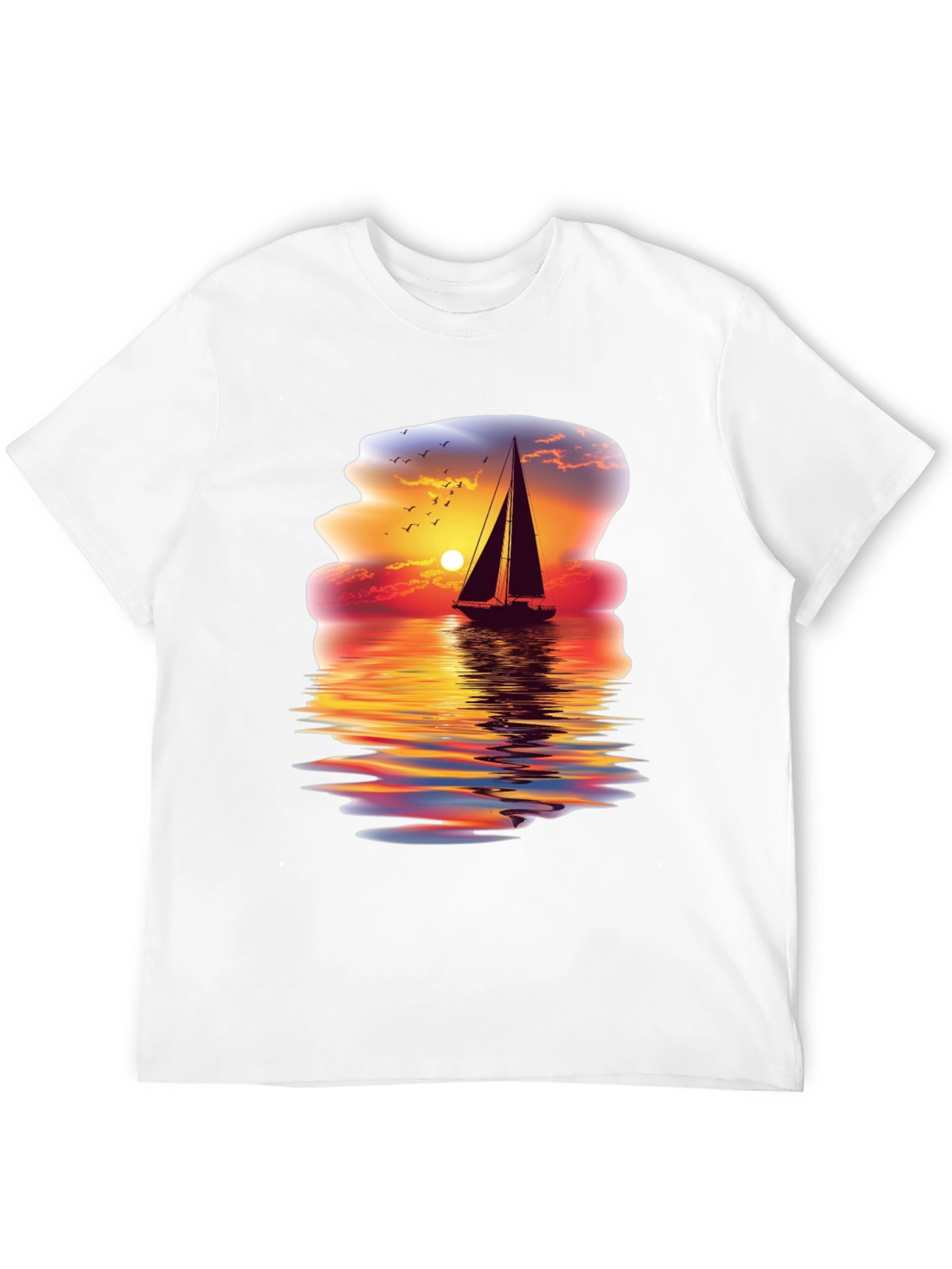 Sunset Sailboat Graphic Tee - Coastal Vibes