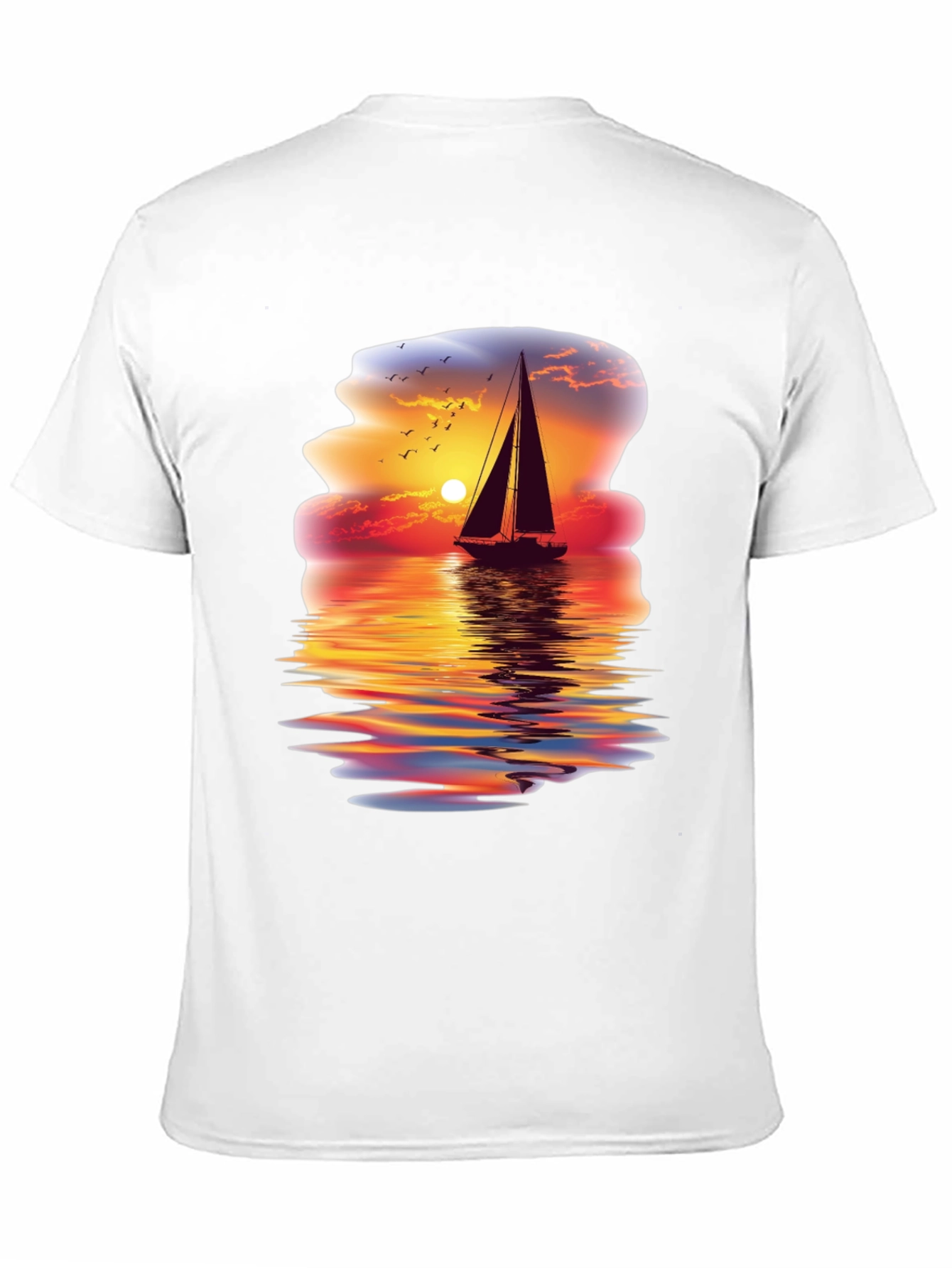 Sunset Sailboat Graphic Tee - Coastal Vibes