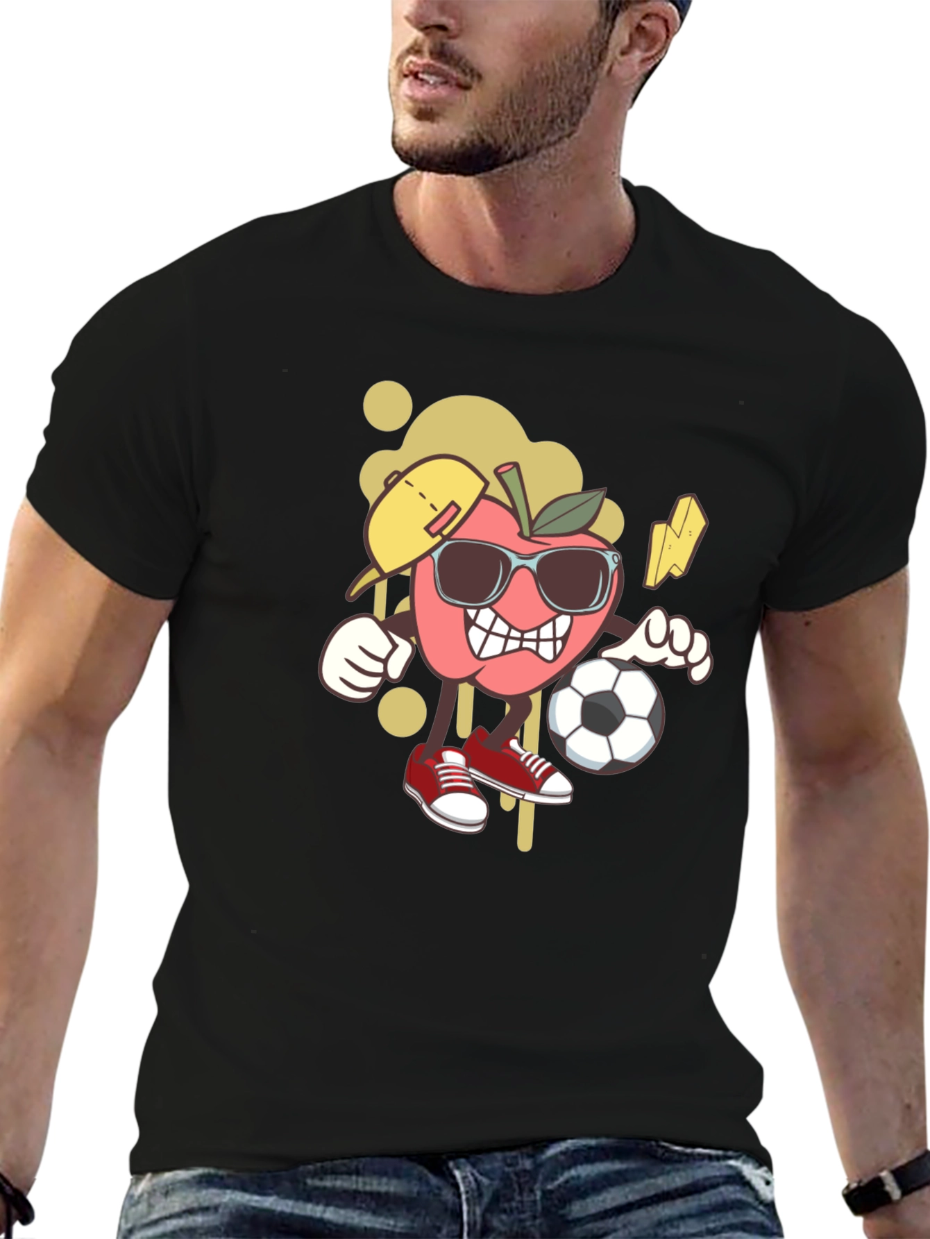 Cool Apple Cartoon Graphic Tee