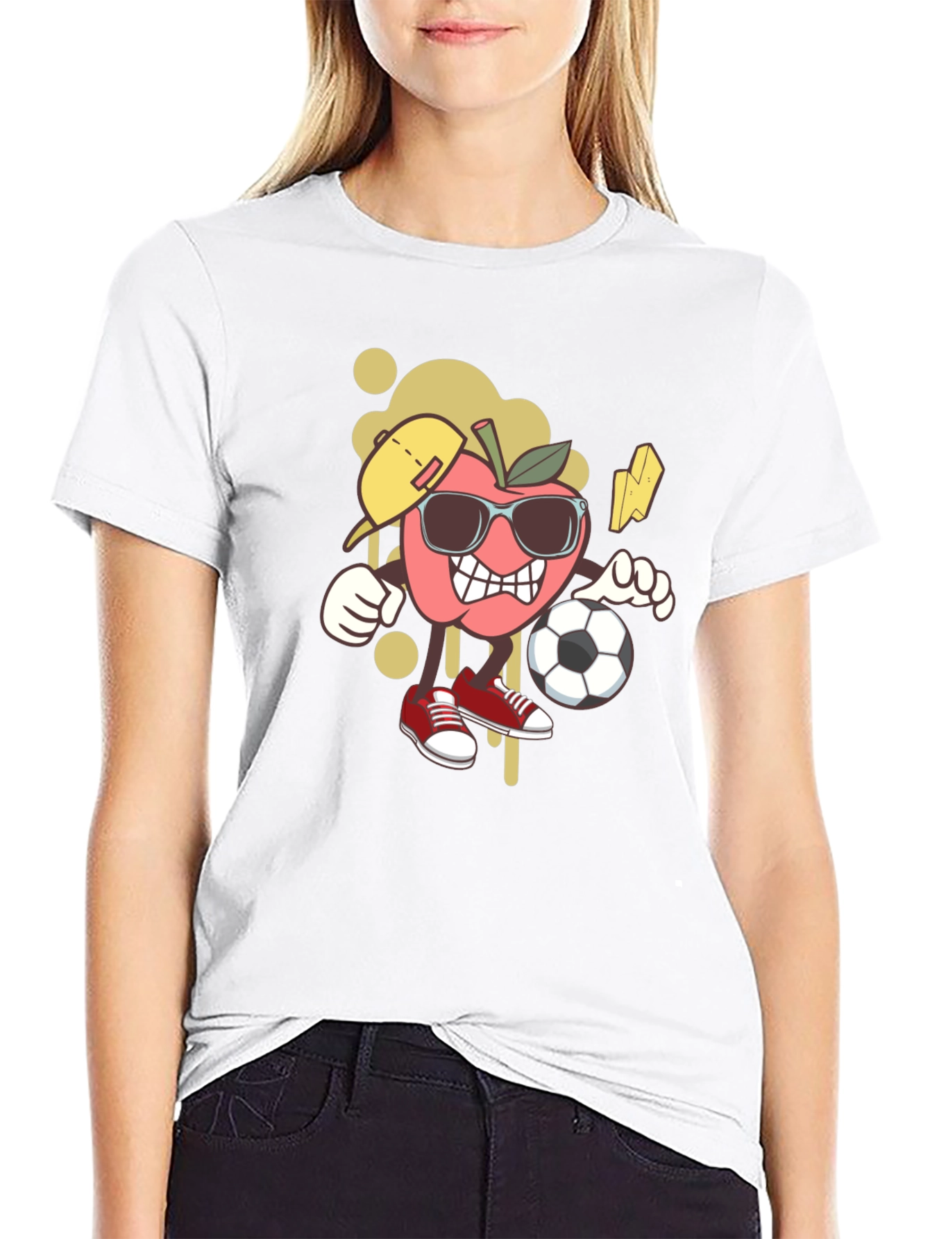 Cool Apple Cartoon Graphic Tee