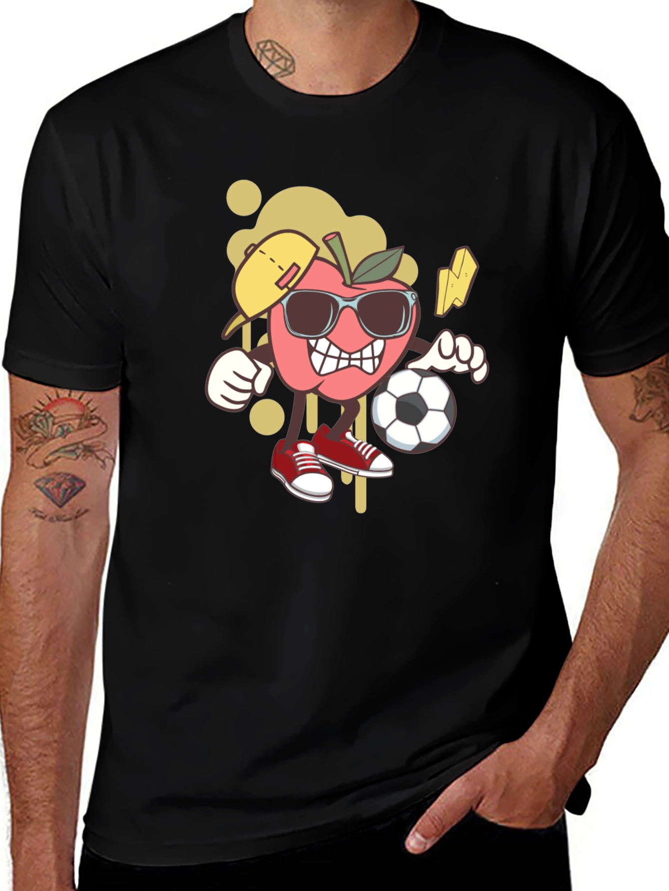 Cool Apple Cartoon Graphic Tee