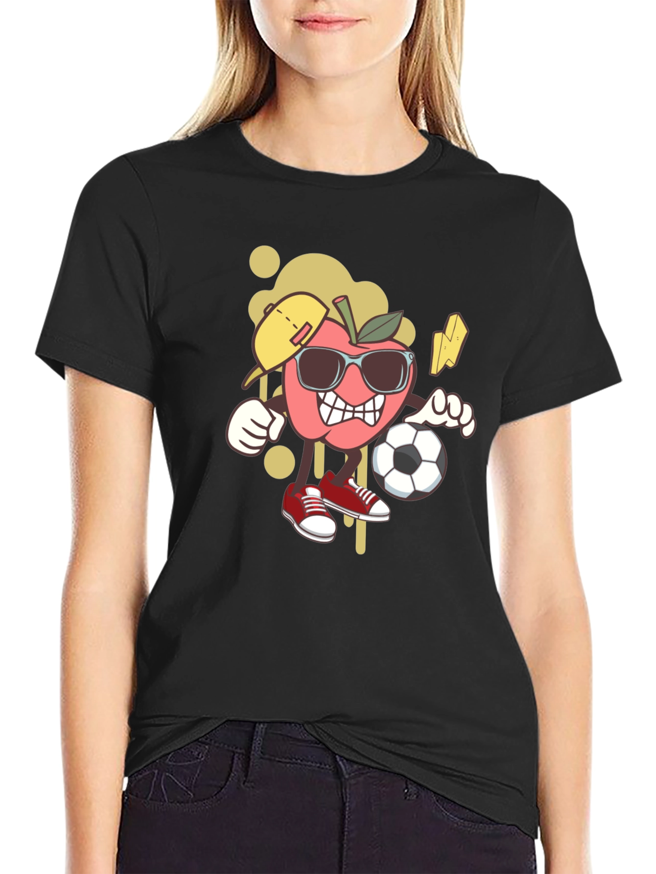 Cool Apple Cartoon Graphic Tee