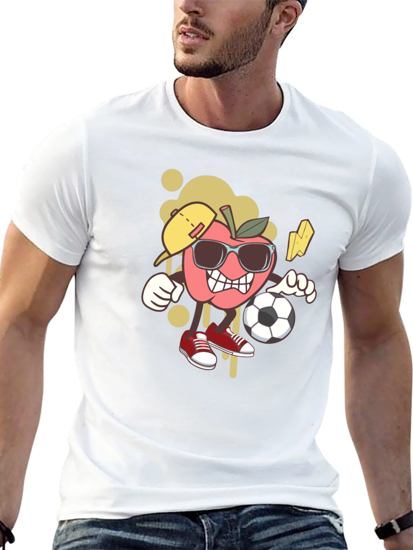 Cool Apple Cartoon Graphic Tee