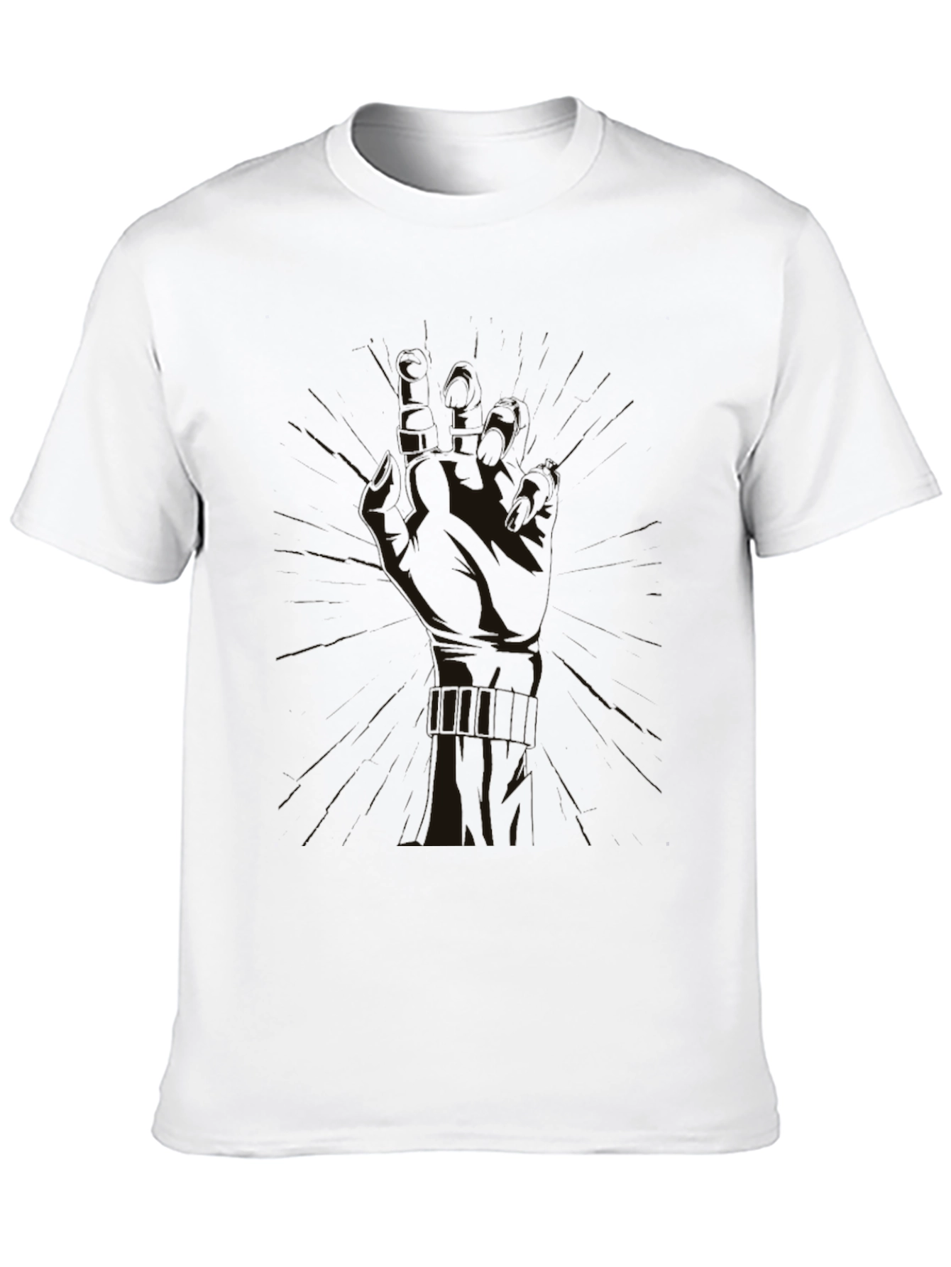 Mens Black Graphic Tee - Hand Design