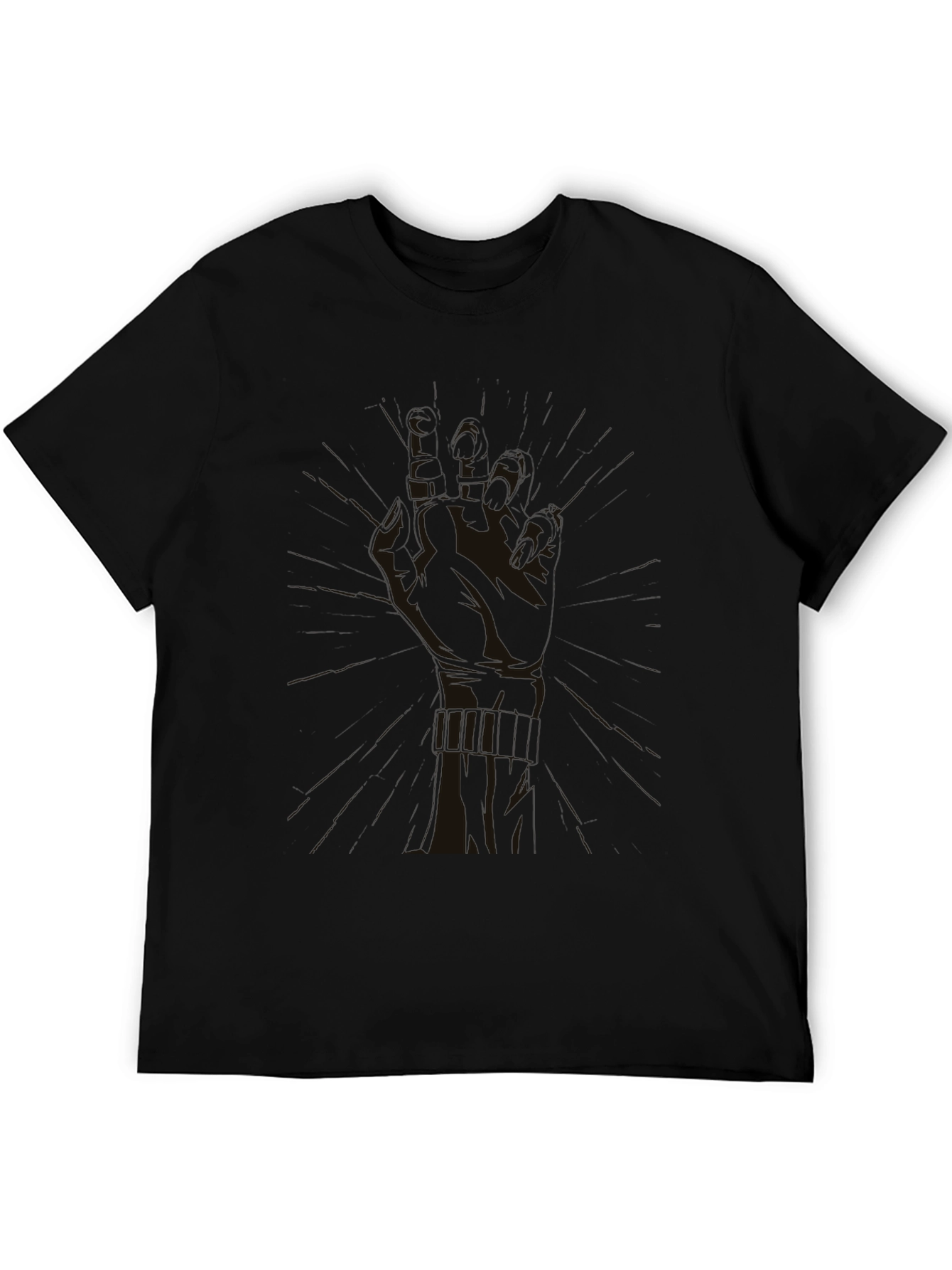 Mens Black Graphic Tee - Hand Design