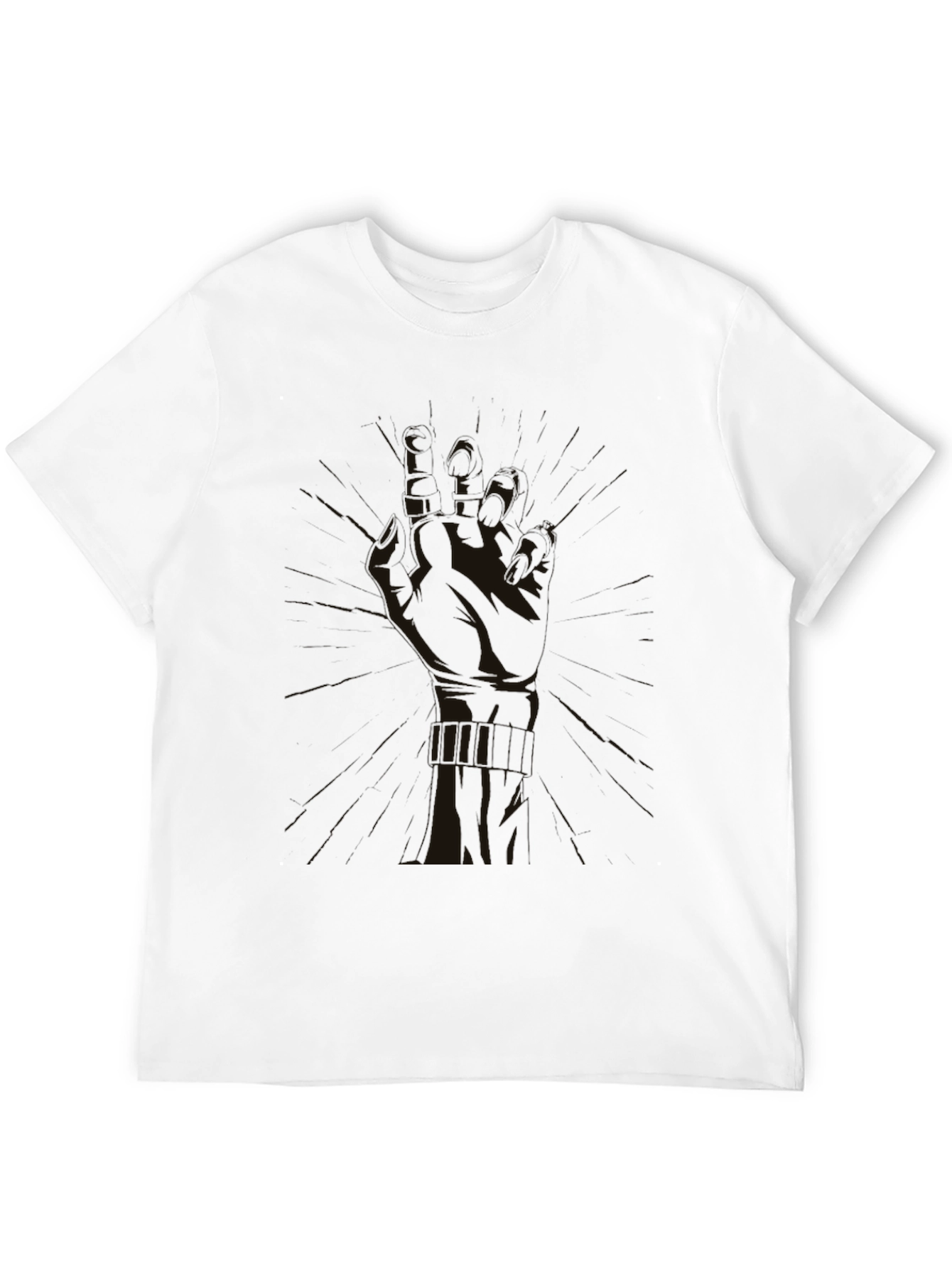 Mens Black Graphic Tee - Hand Design