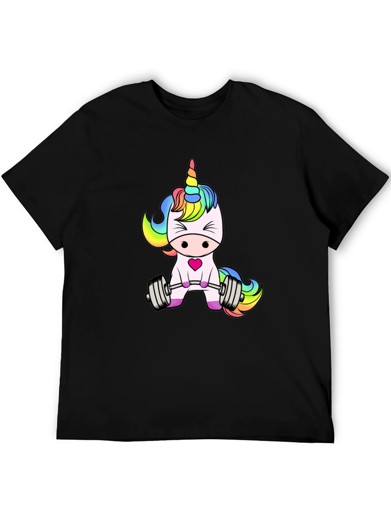 Unicorn Lifting Weights Graphic T-Shirt