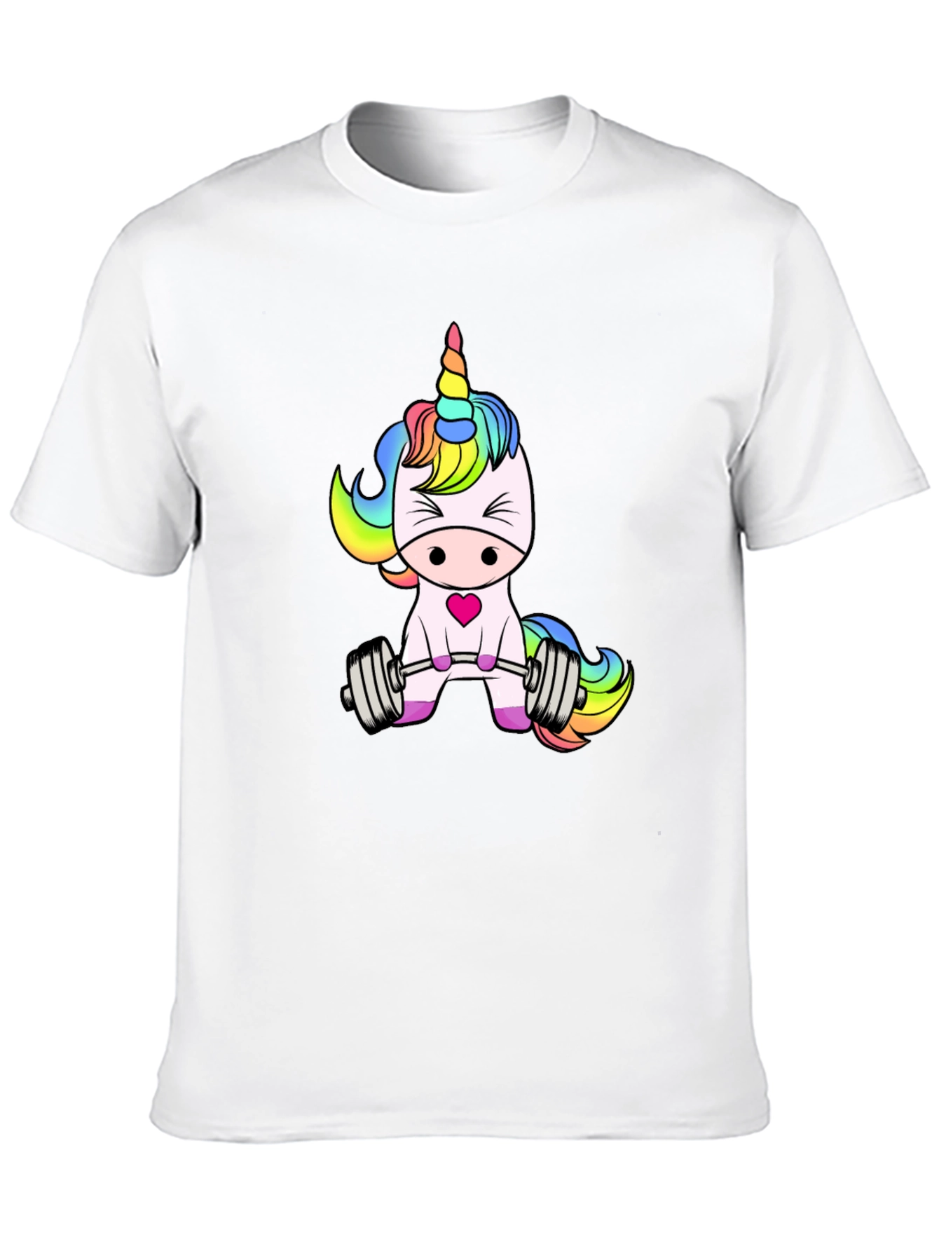 Unicorn Lifting Weights Graphic T-Shirt