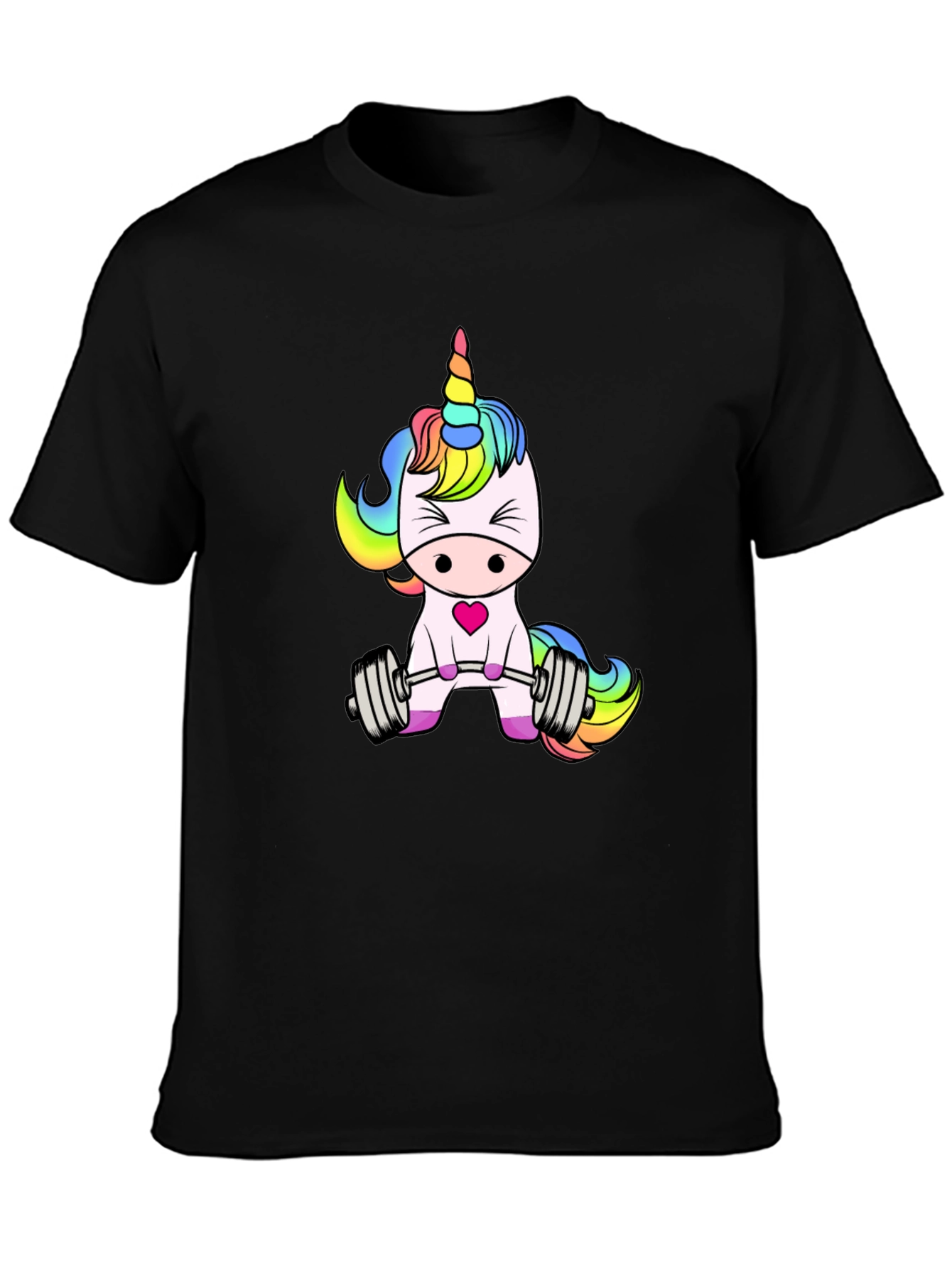 Unicorn Lifting Weights Graphic T-Shirt