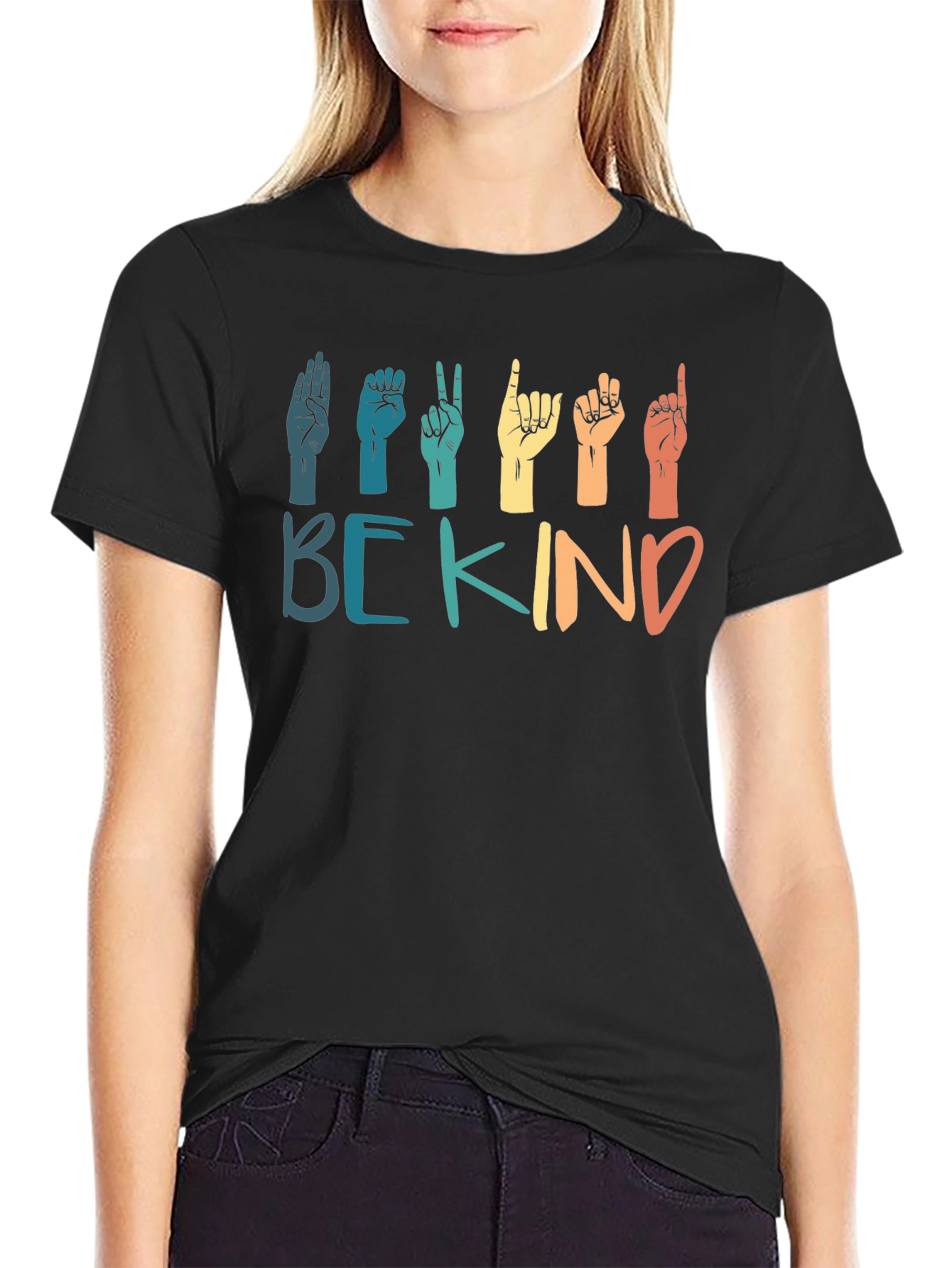 Be Kind Sign Language Graphic T-Shirt