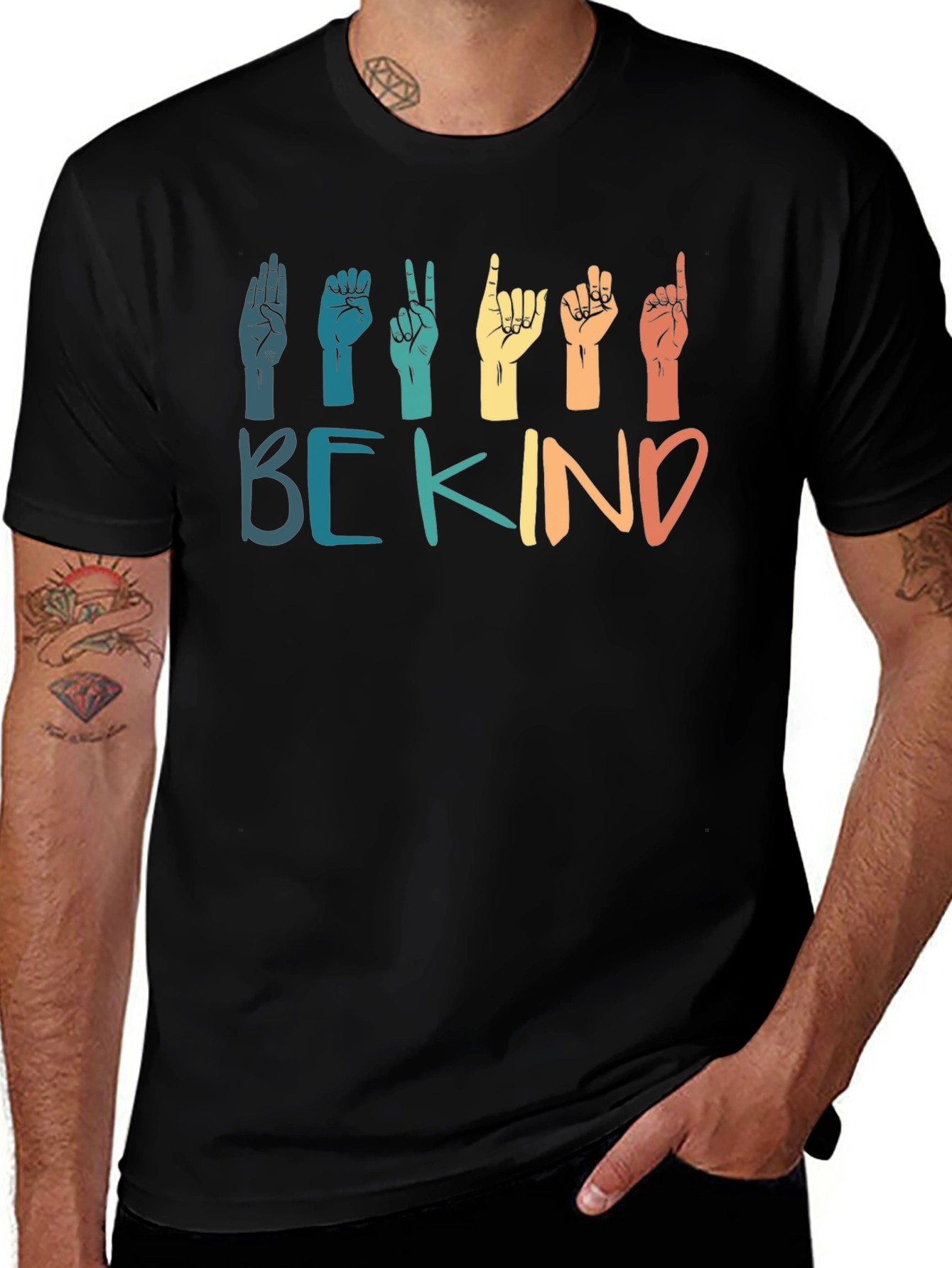 Be Kind Sign Language Graphic T-Shirt