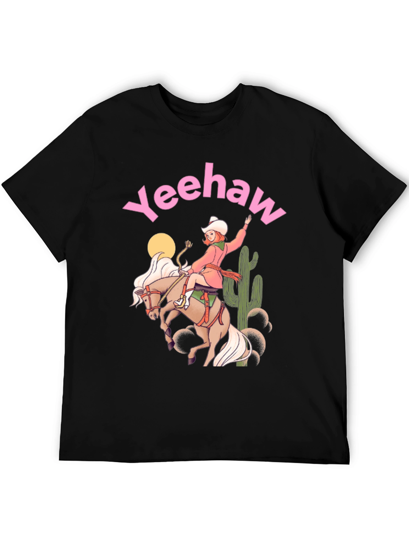Yeehaw Cowgirl Black Graphic Tee