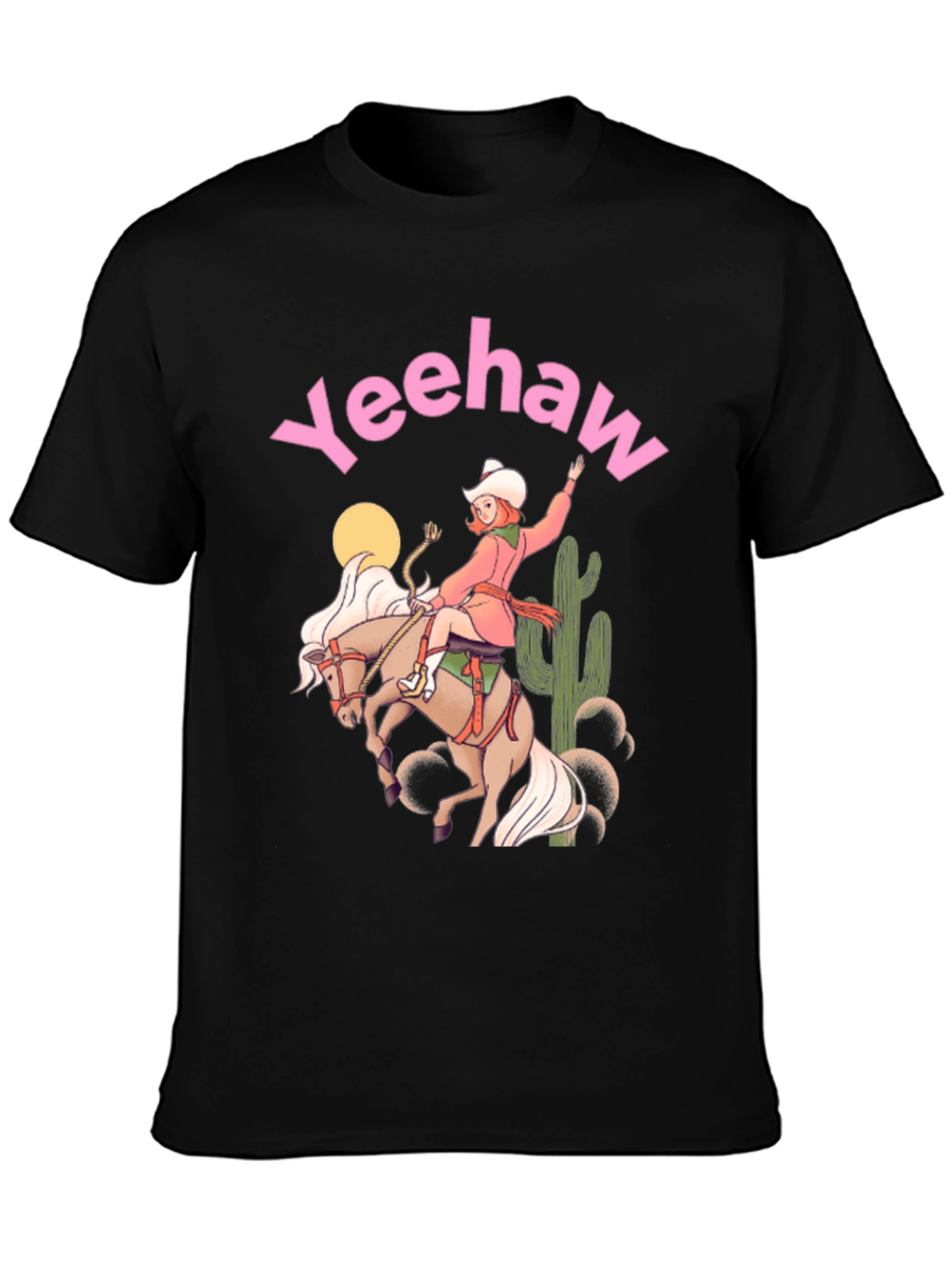 Yeehaw Cowgirl Black Graphic Tee