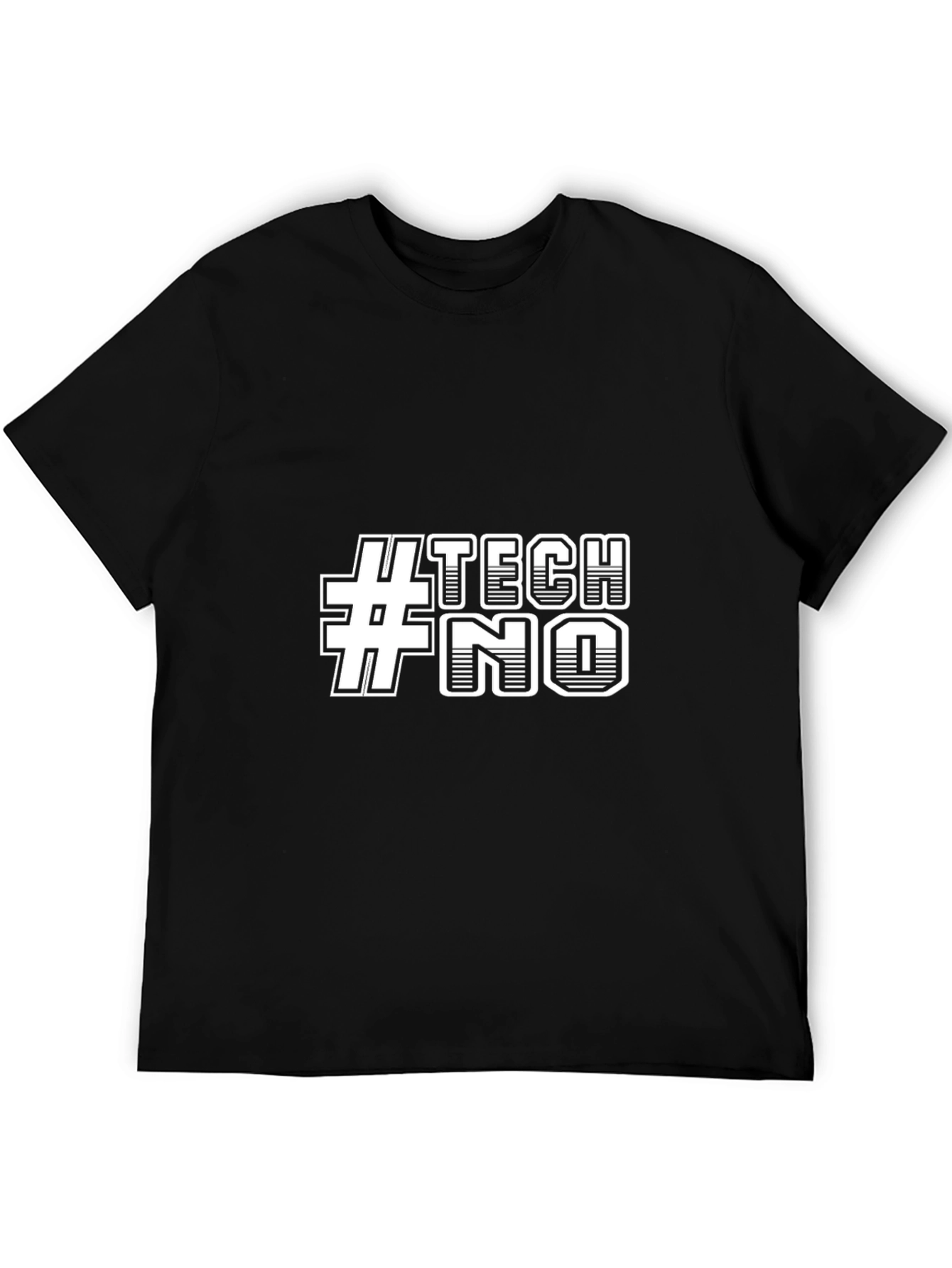 #TECHNO Graphic Print T-Shirt - Casual Style