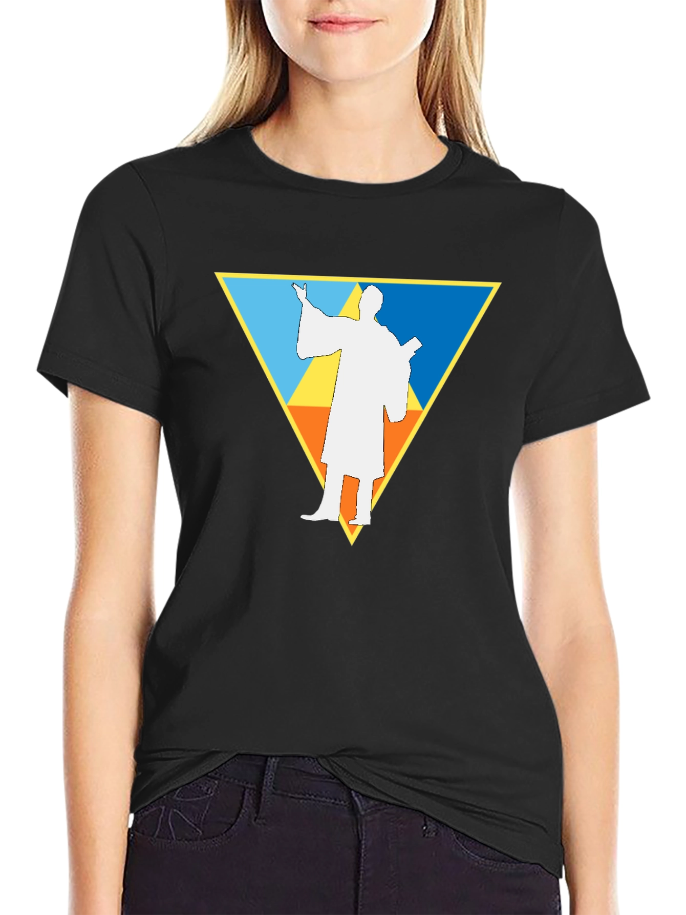 Geometric Priest T-Shirt - Black
