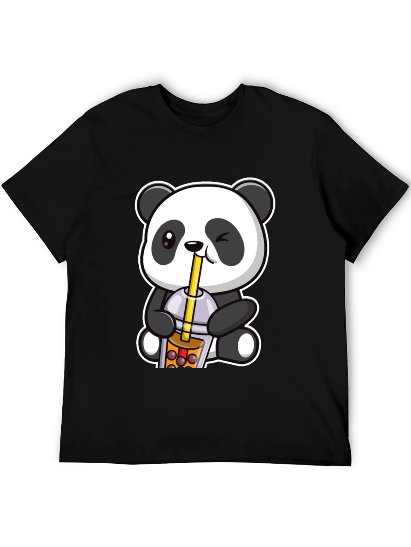 Cute Panda Boba Tea Graphic T-Shirt
