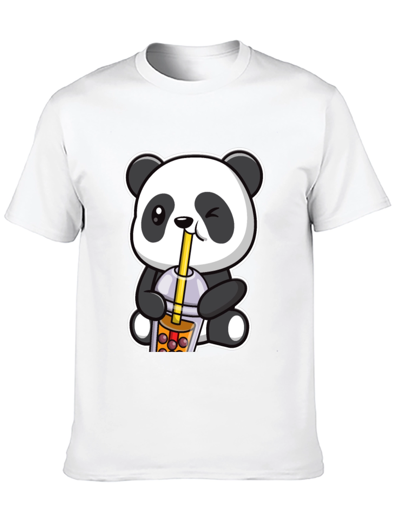 Cute Panda Boba Tea Graphic T-Shirt