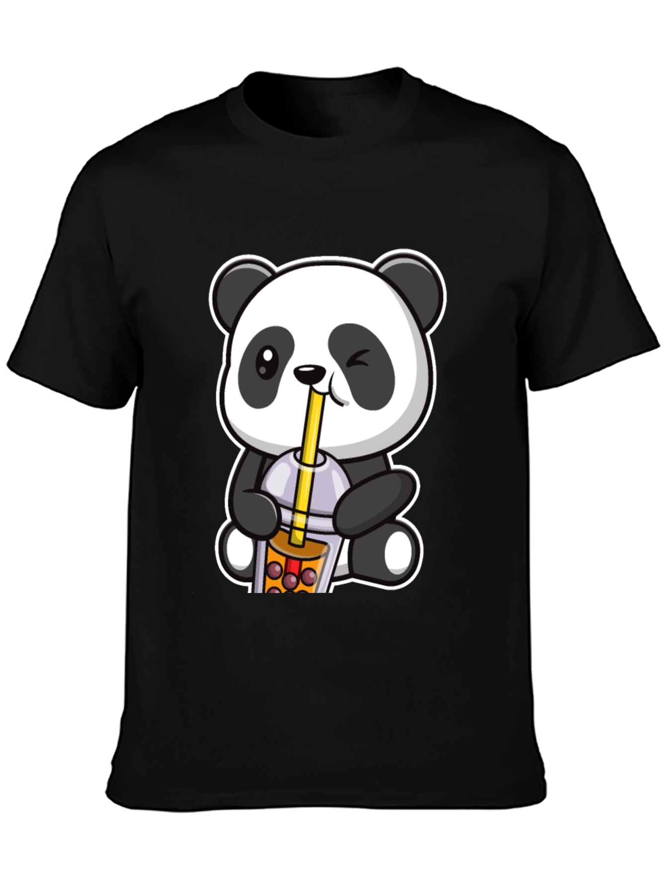 Cute Panda Boba Tea Graphic T-Shirt