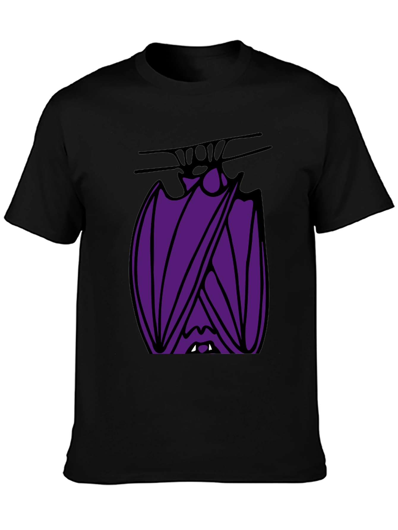 Hanging Bat Graphic Tee - Unique Halloween Style