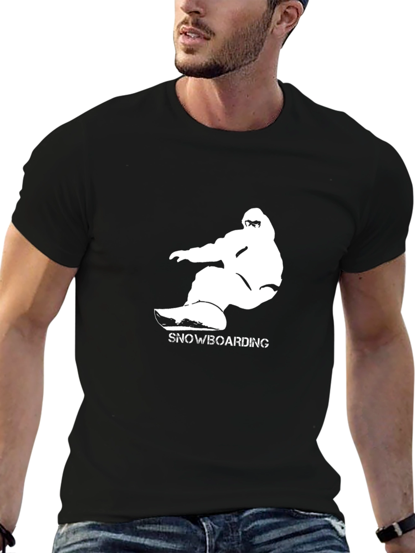 Snowboarding Graphic Tee - Black