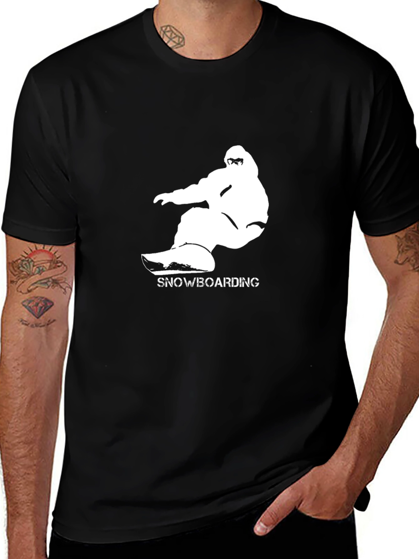 Snowboarding Graphic Tee - Black