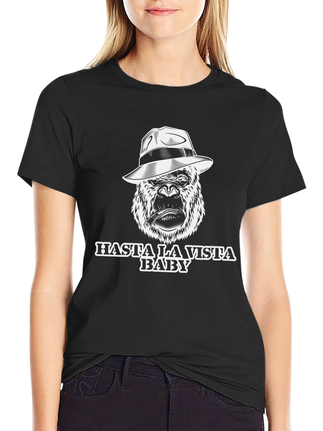 Hasta La Vista Baby Gorilla T-Shirt - Black
