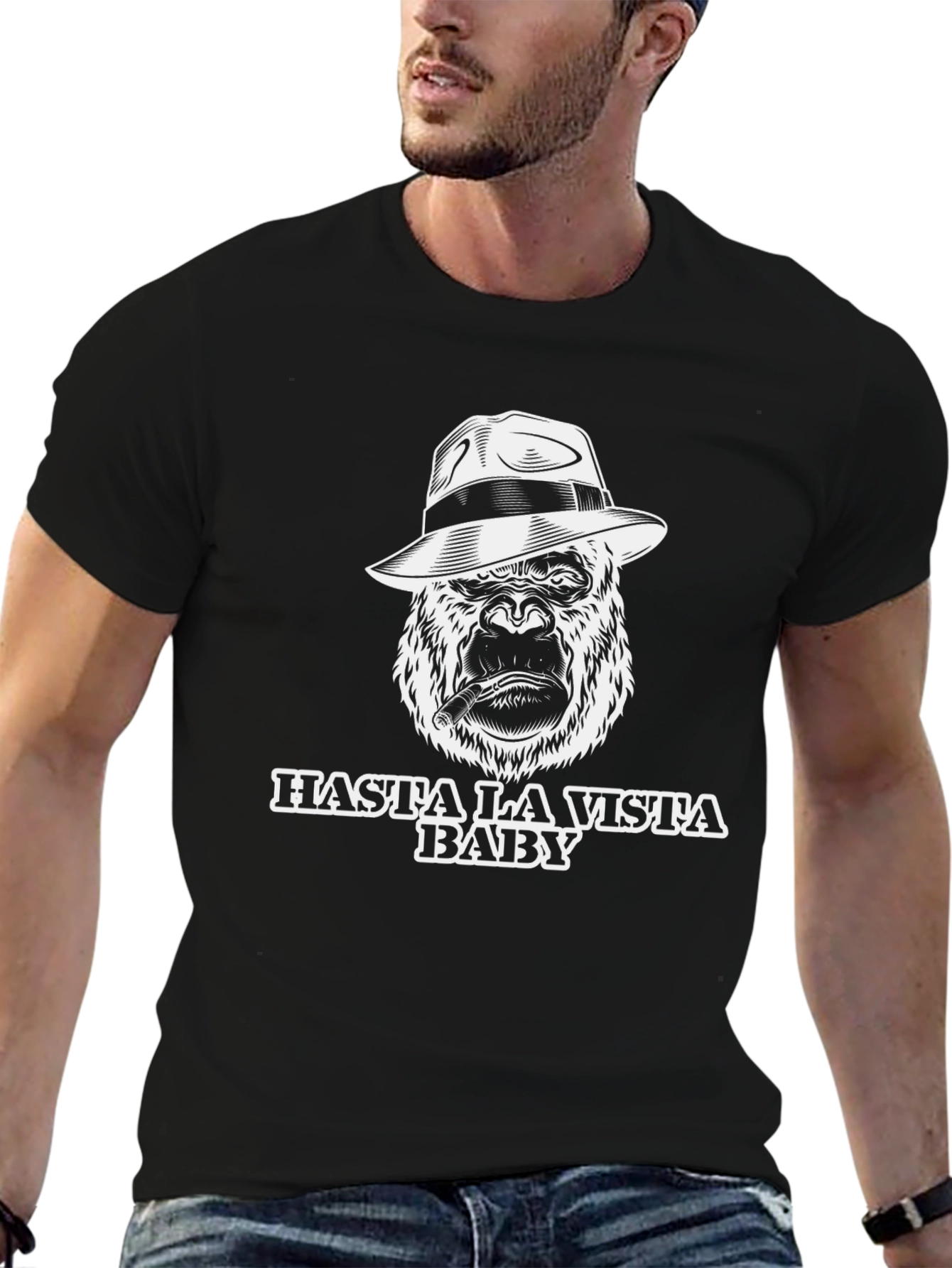 Hasta La Vista Baby Gorilla T-Shirt - Black