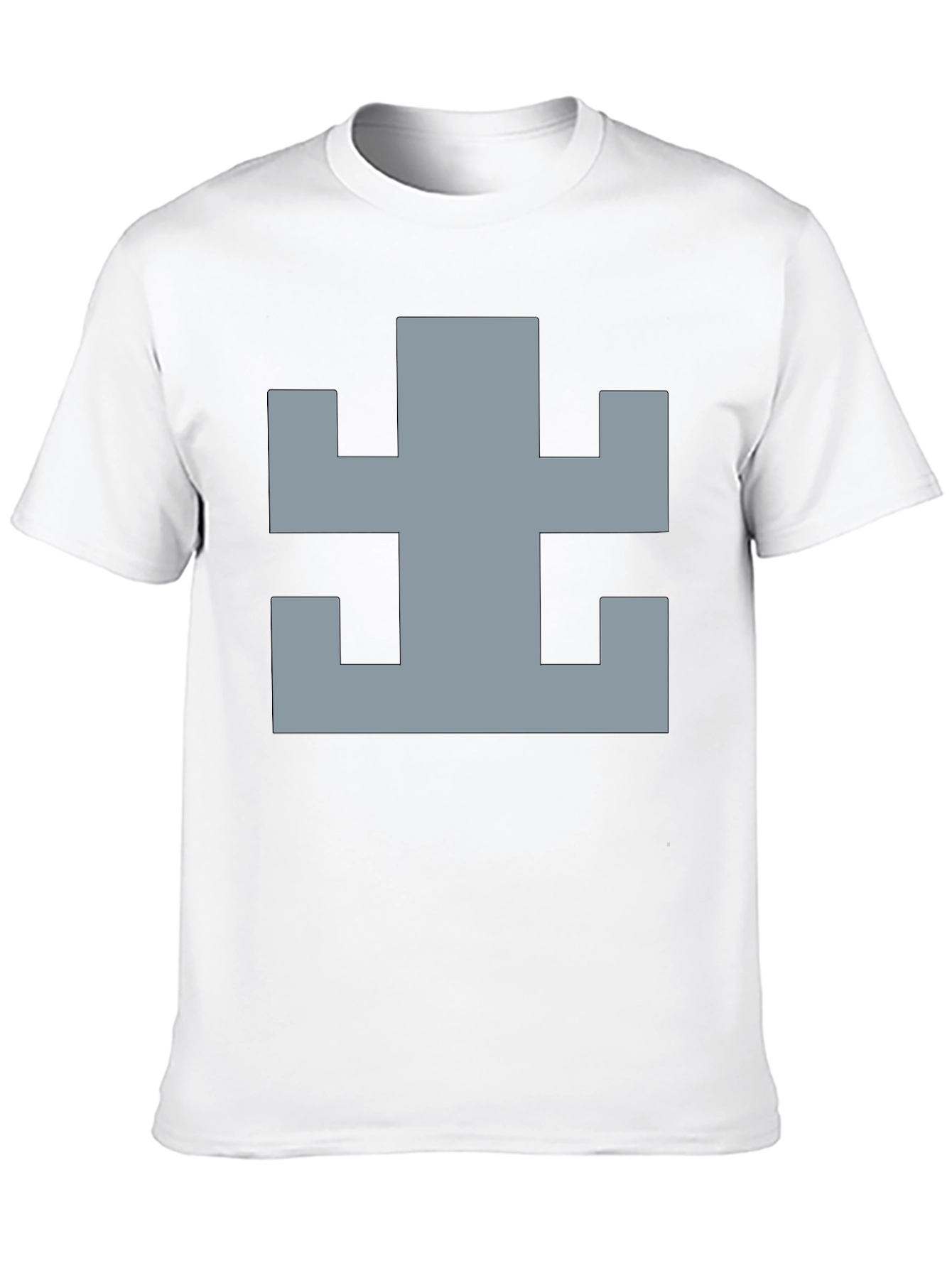 Geometric Pattern Black Cotton T-Shirt