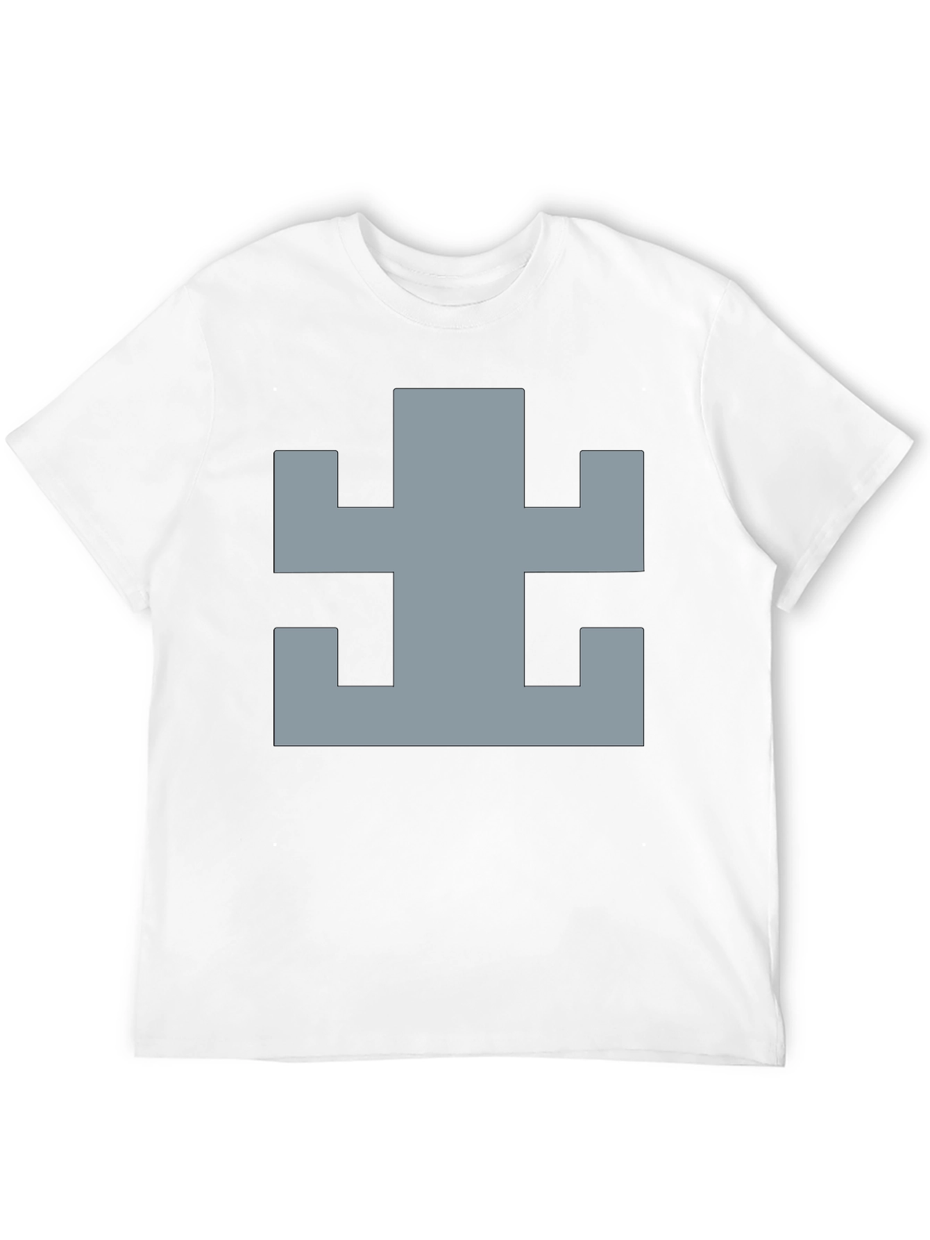 Geometric Pattern Black Cotton T-Shirt
