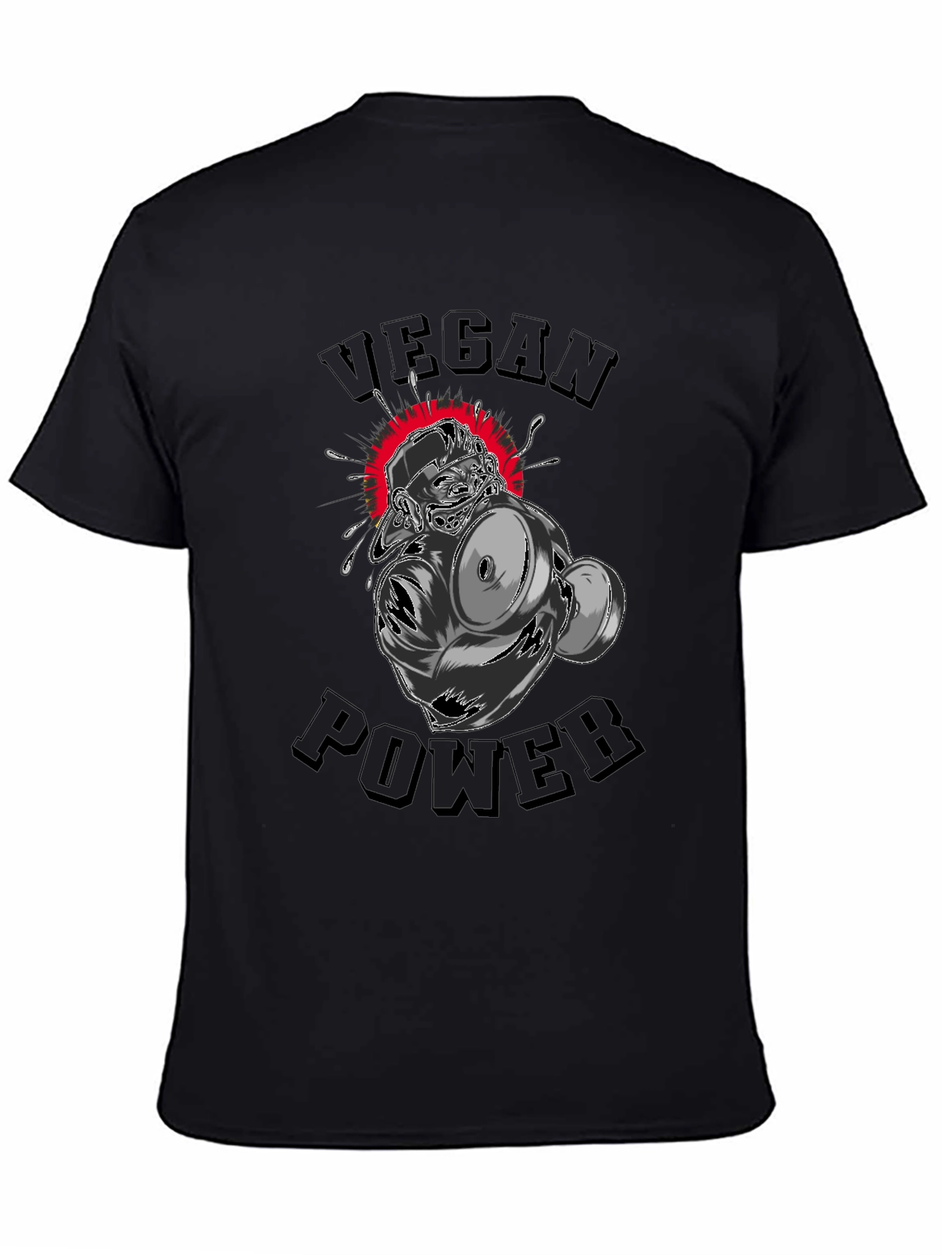 Vegan Power Graphic T-Shirt - Black