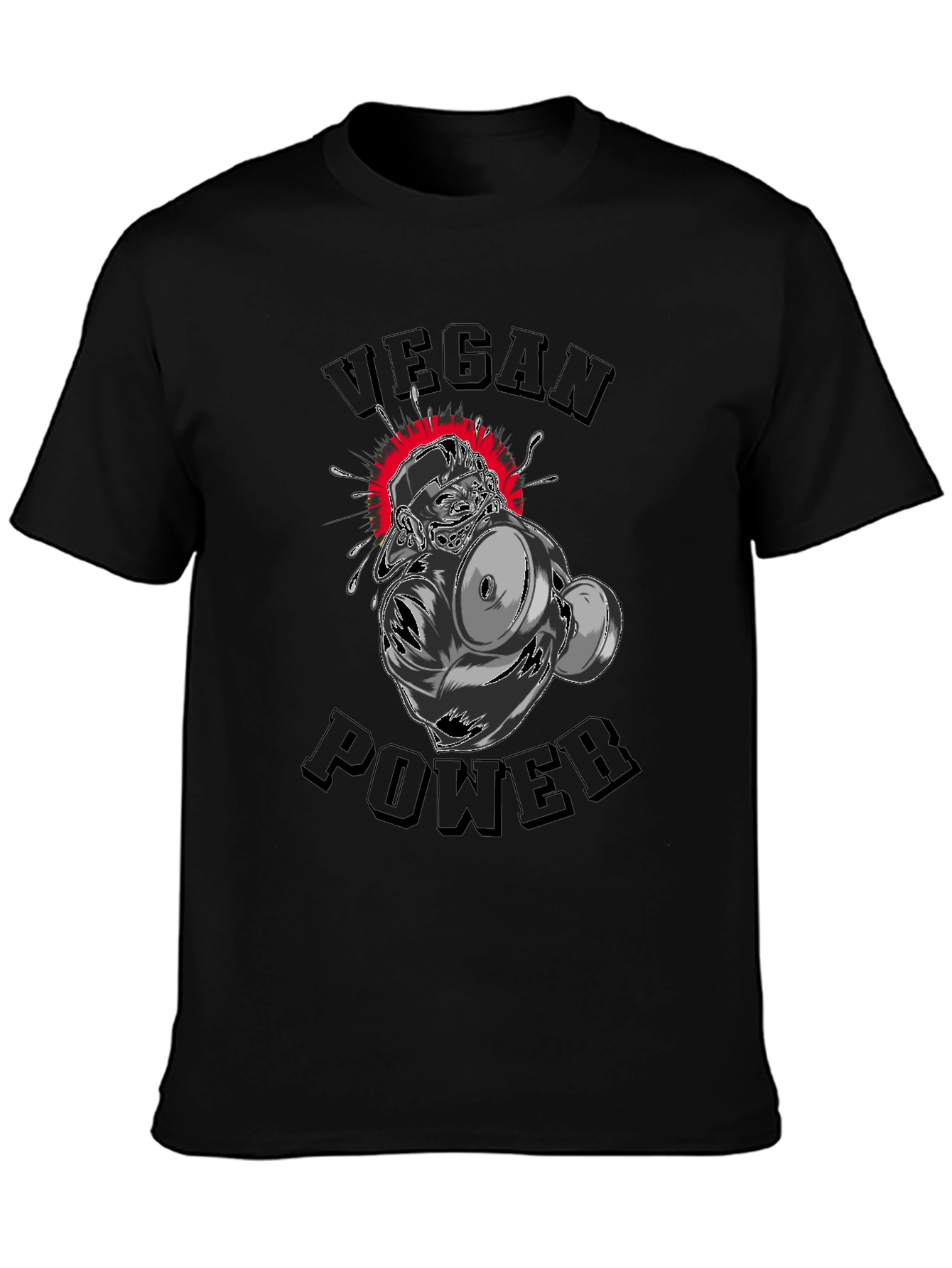 Vegan Power Graphic T-Shirt - Black