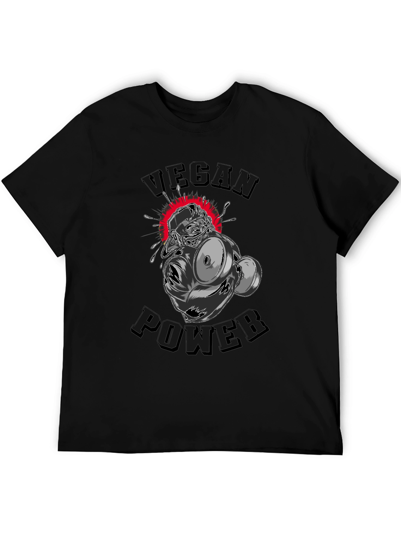 Vegan Power Graphic T-Shirt - Black