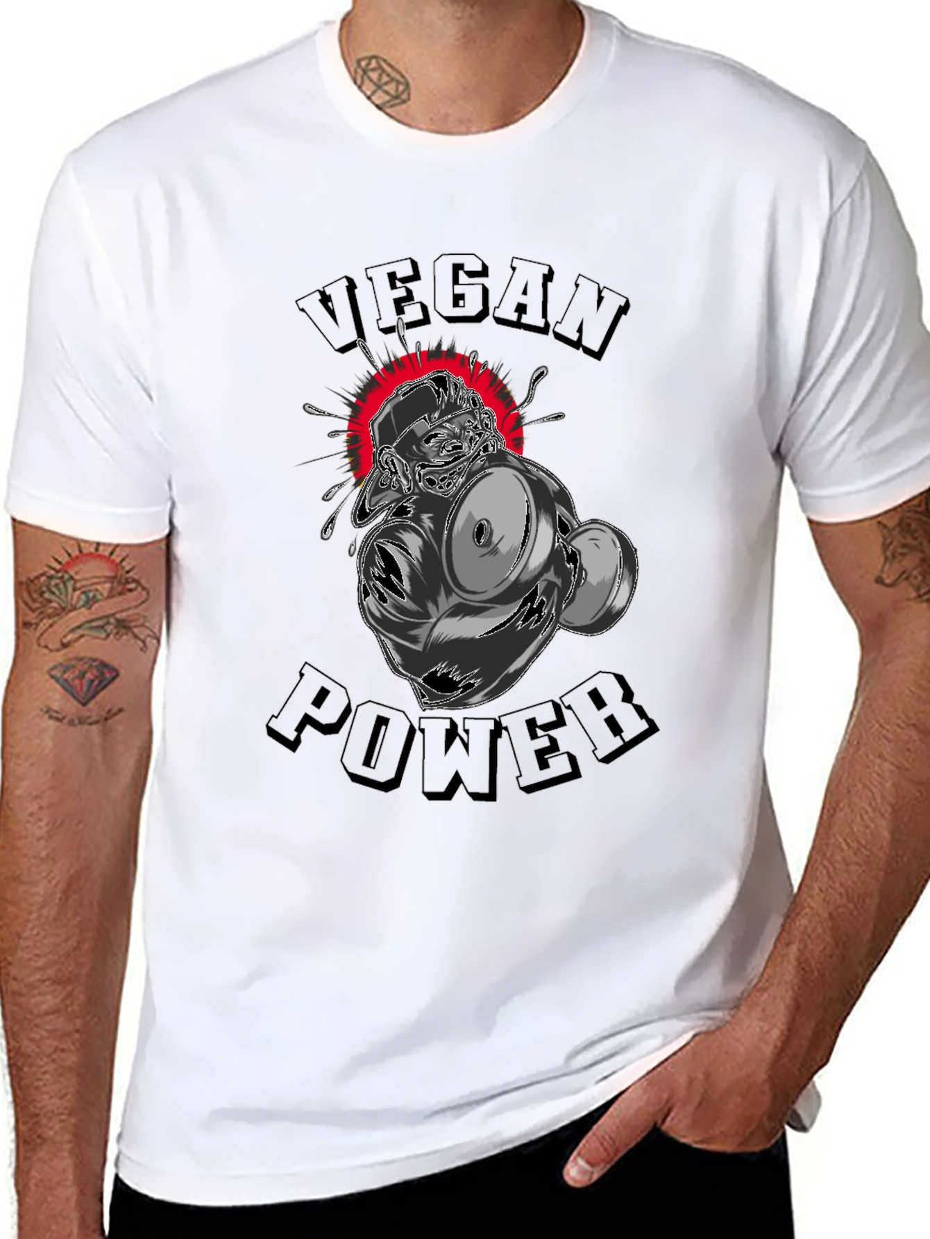 Vegan Power Graphic T-Shirt - Black