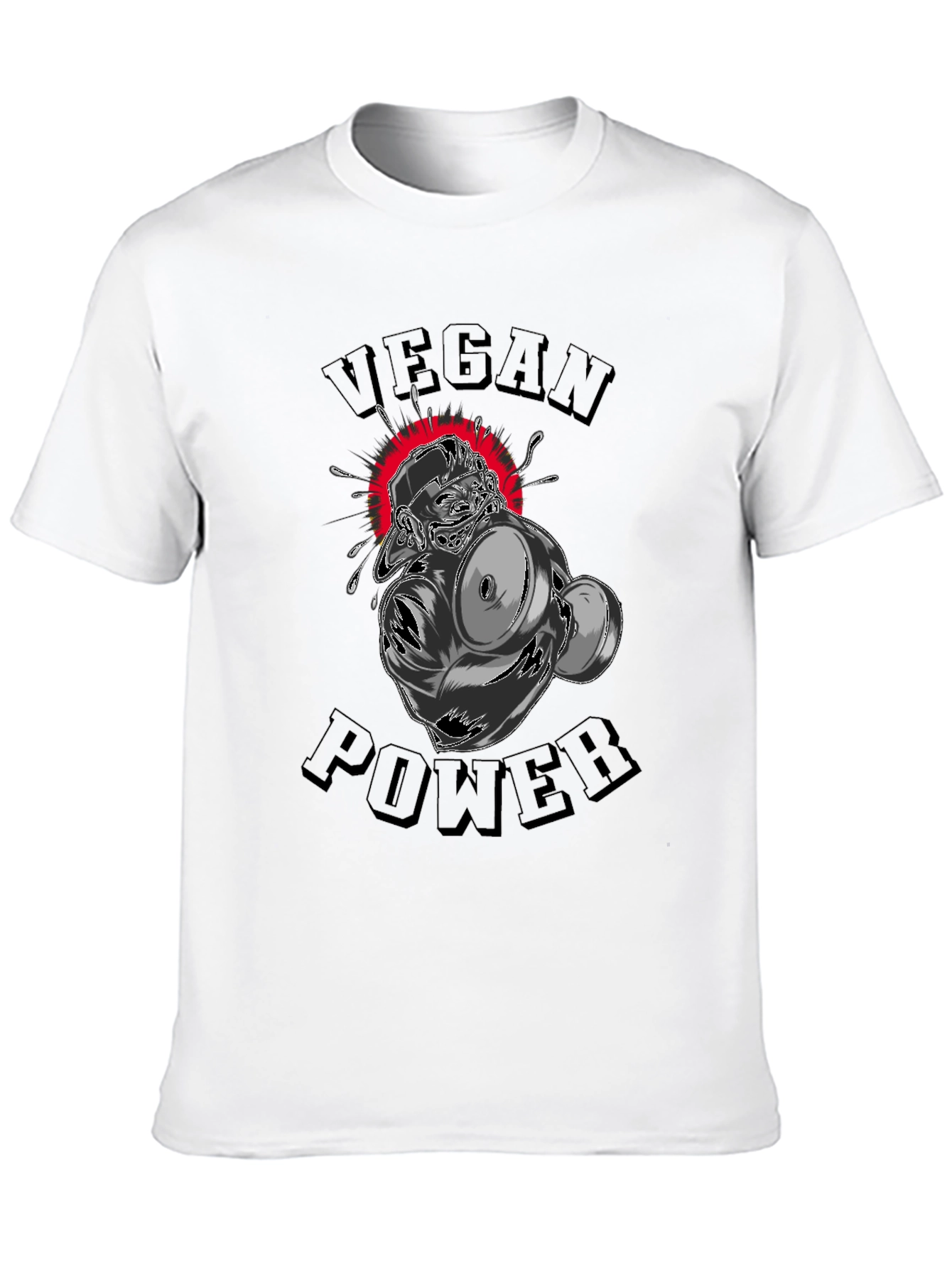 Vegan Power Graphic T-Shirt - Black