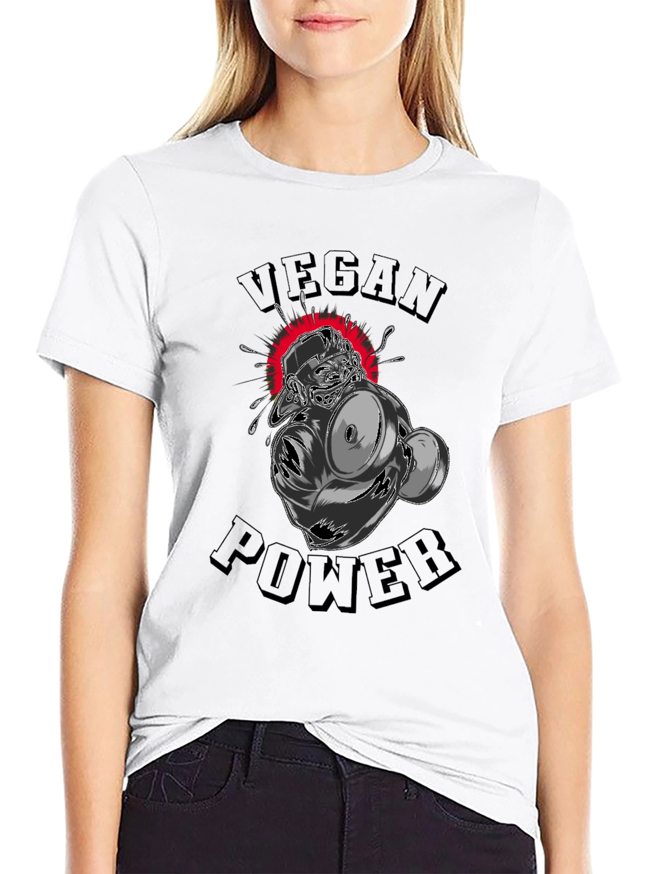 Vegan Power Graphic T-Shirt - Black