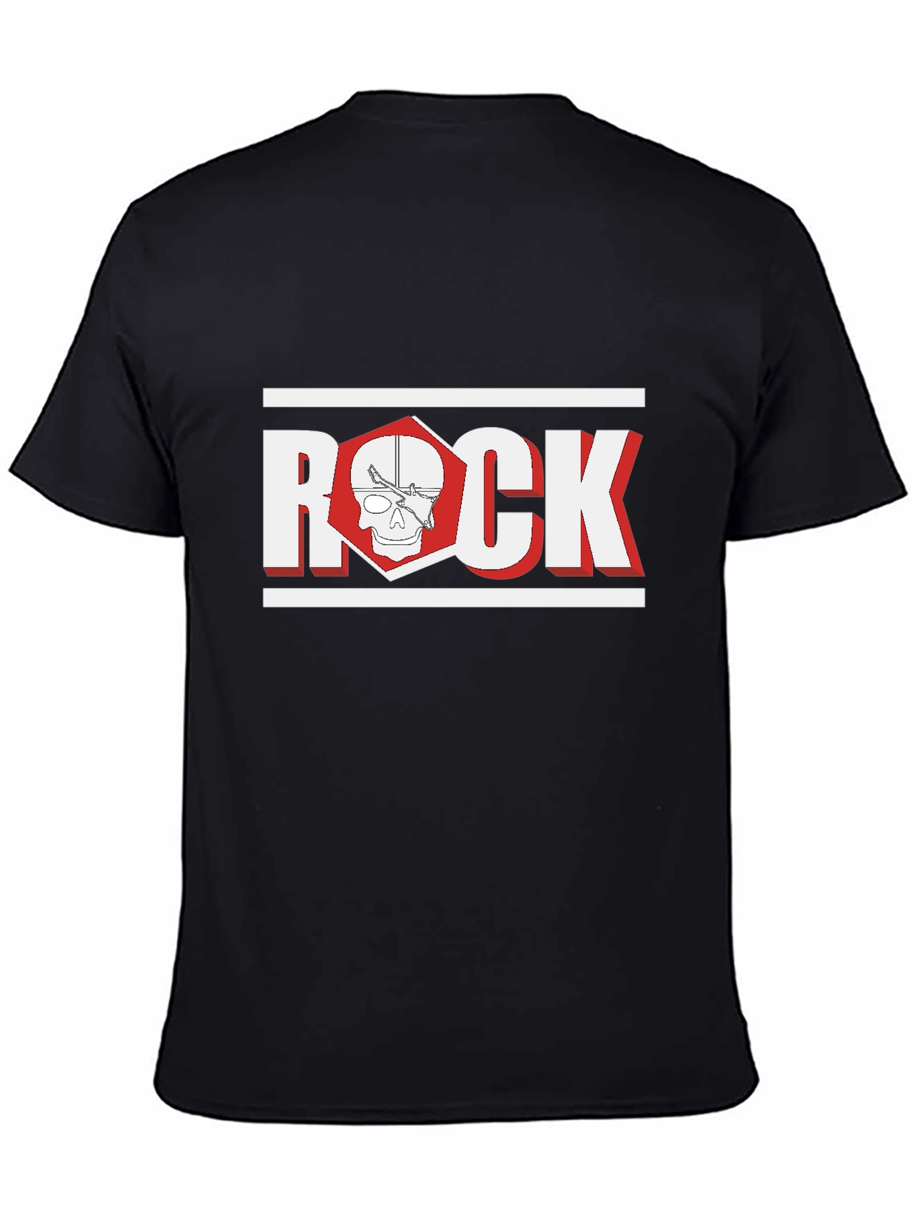 Rock Skull Graphic Black T-Shirt