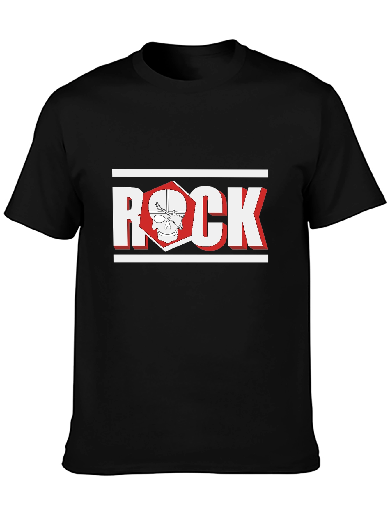 Rock Skull Graphic Black T-Shirt