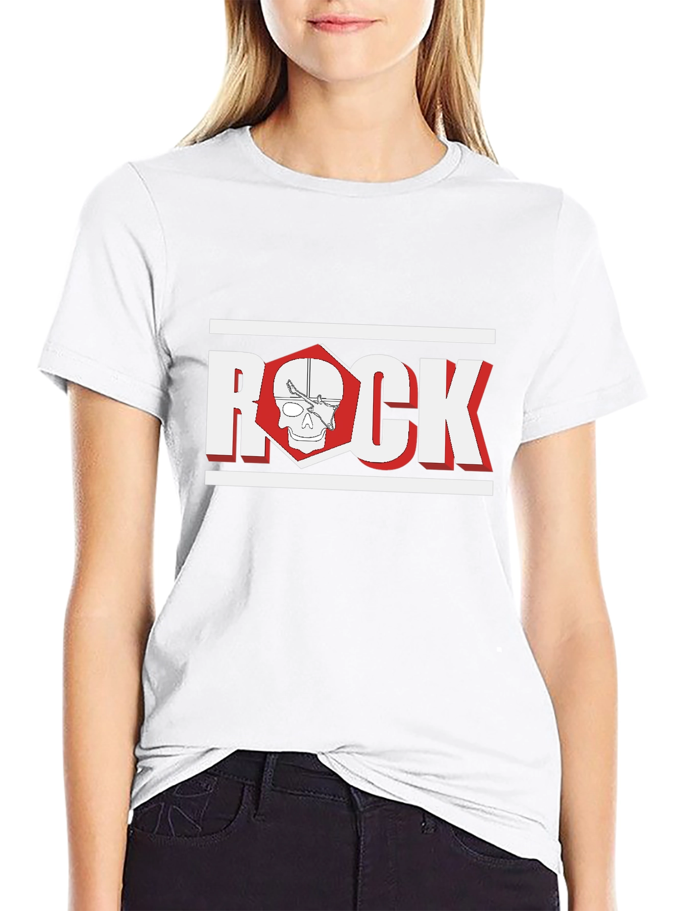 Rock Skull Graphic Black T-Shirt