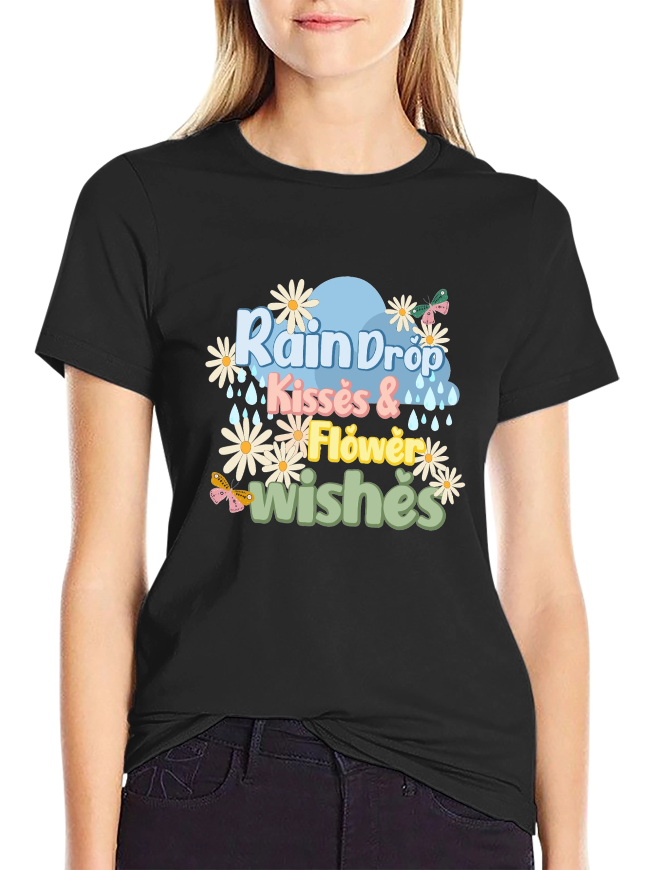 Rain Drop Kisses & Flower Wishes Graphic Tee