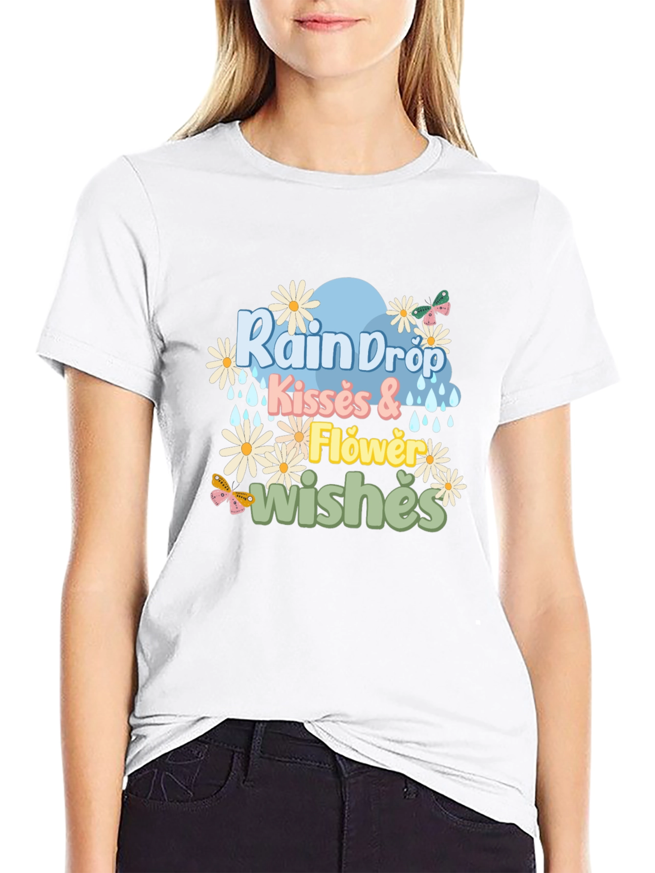 Rain Drop Kisses & Flower Wishes Graphic Tee