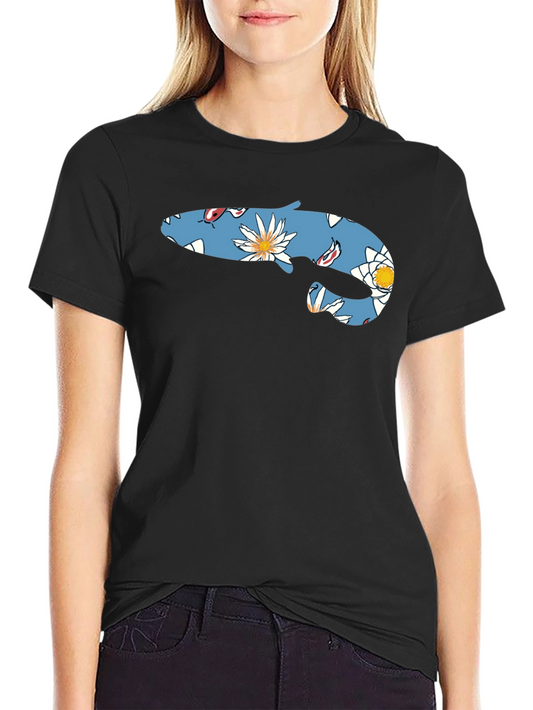 Floral Fish Graphic T-Shirt - Casual Style