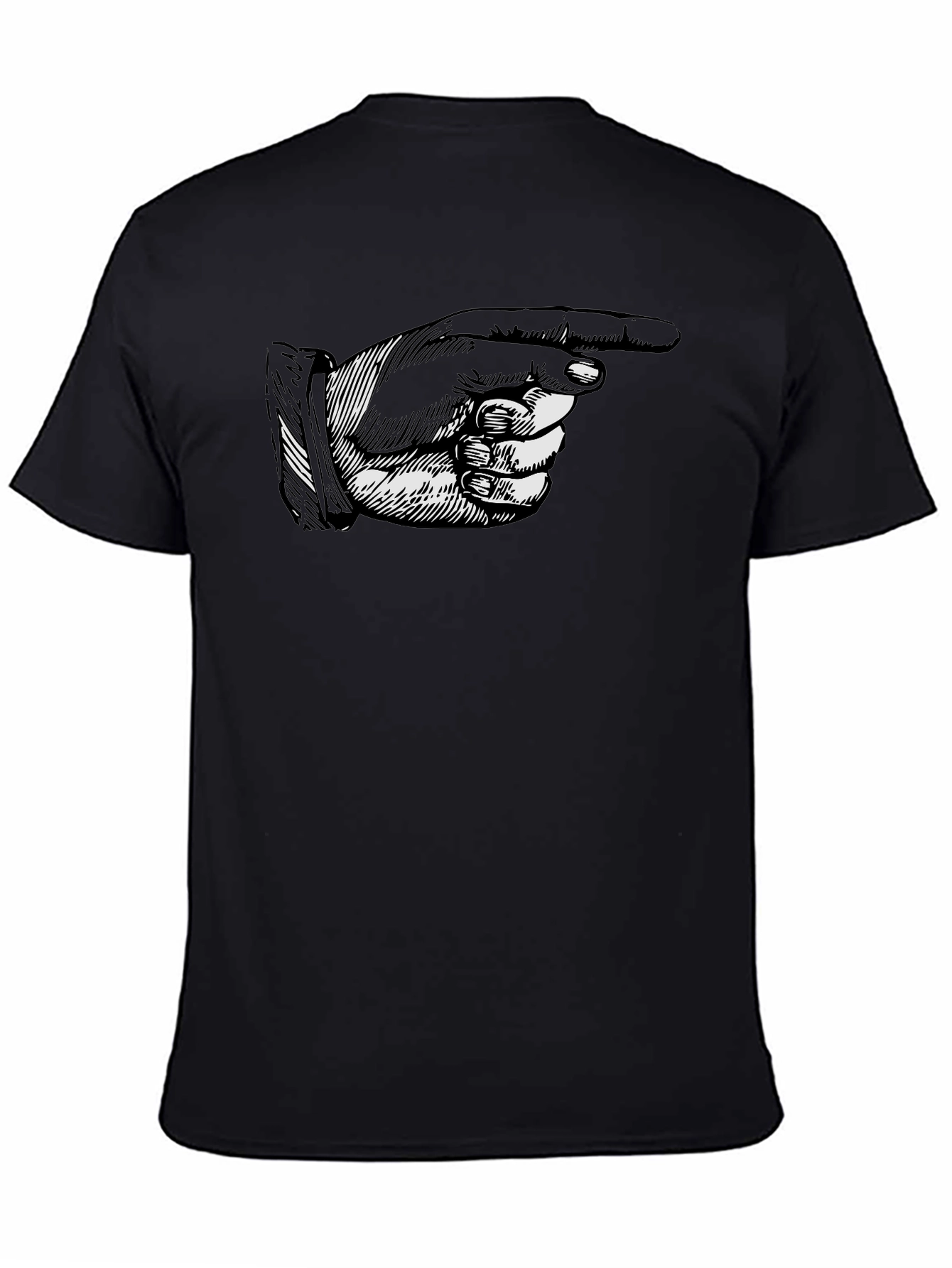 Pointing Hand Graphic Tee - Black