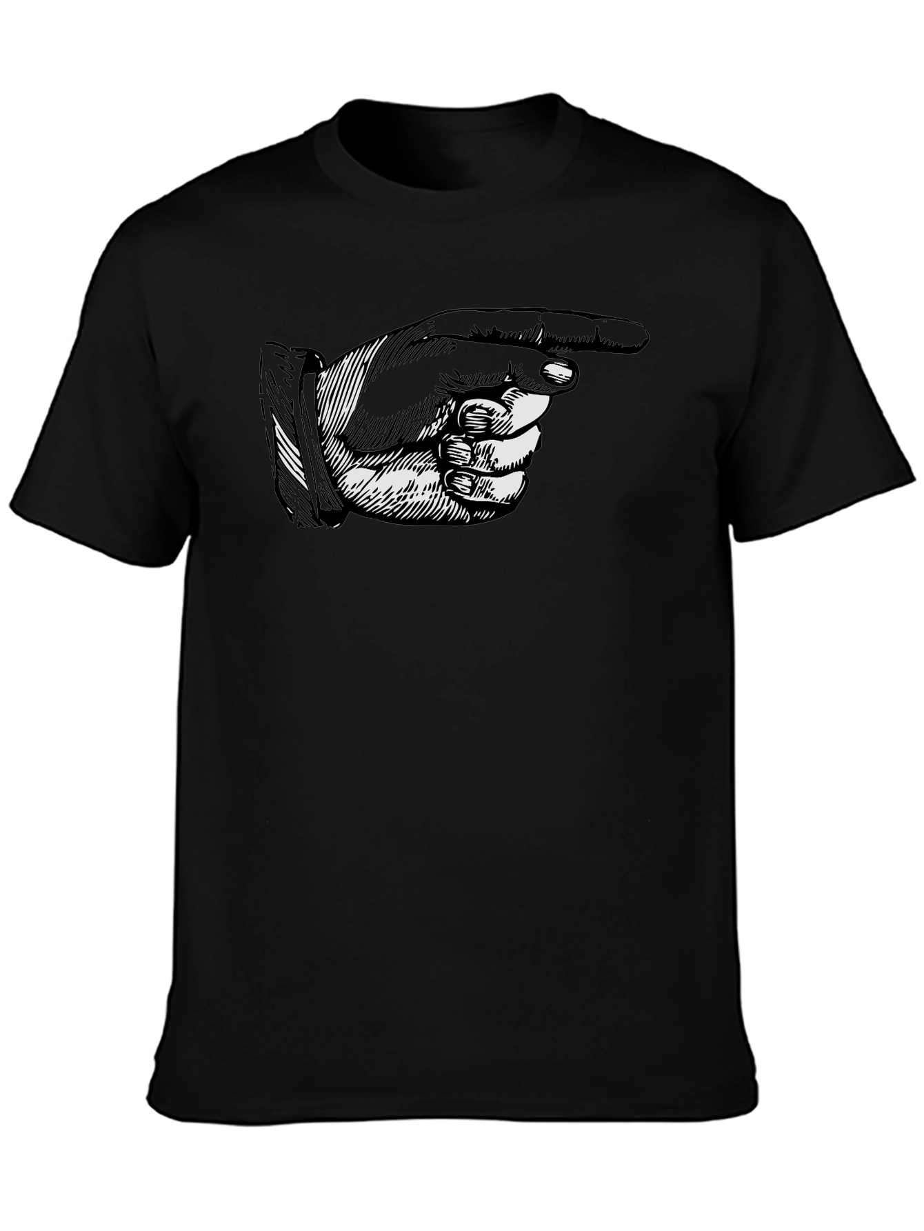 Pointing Hand Graphic Tee - Black