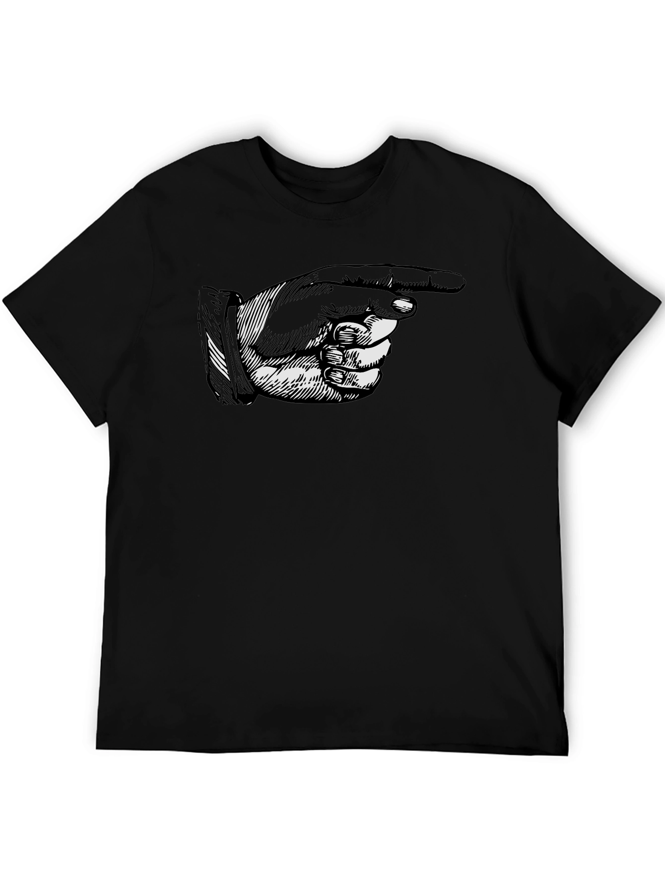 Pointing Hand Graphic Tee - Black