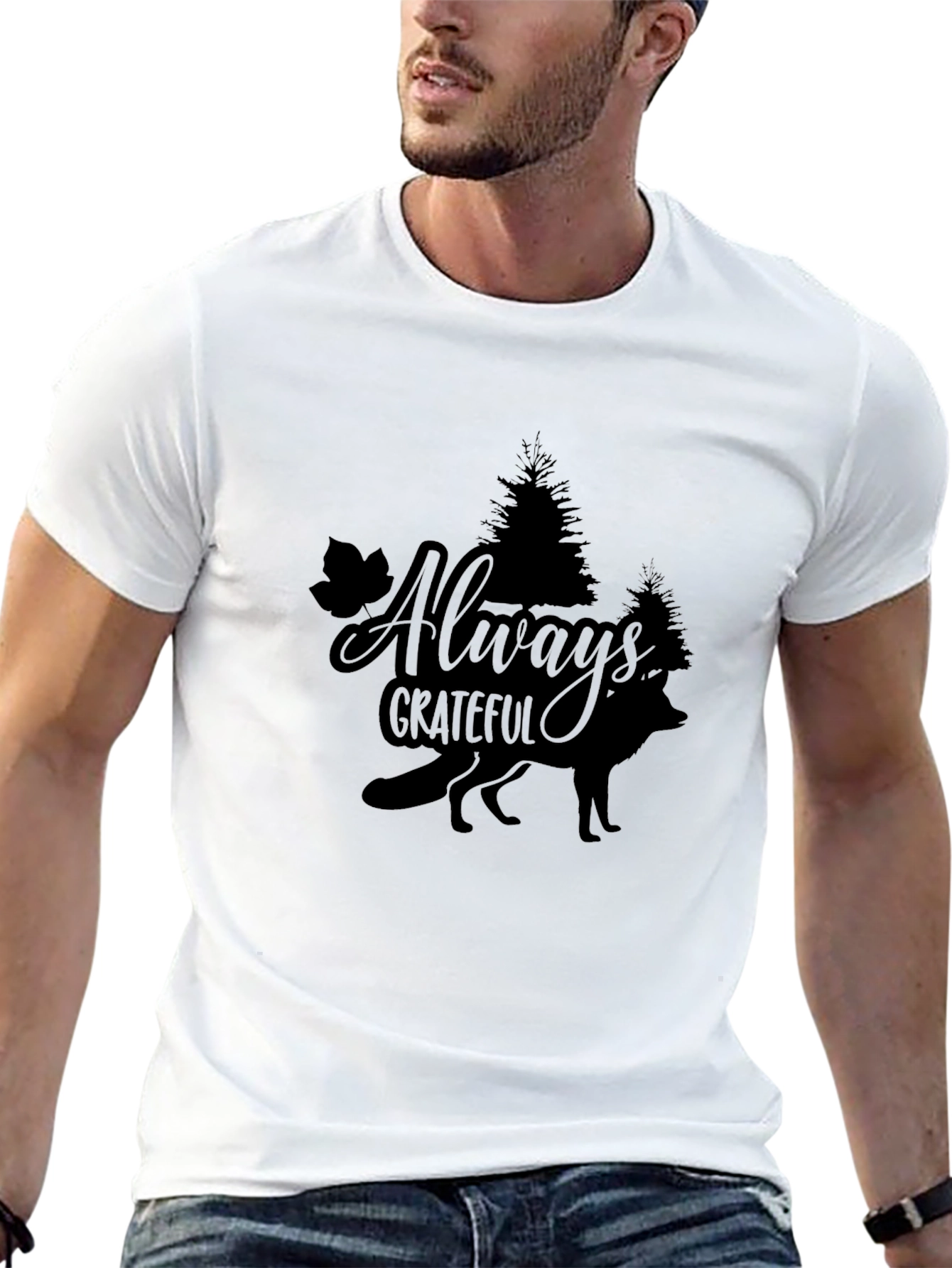 Always Grateful Wolf Graphic Tee